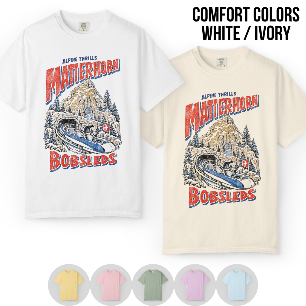 Matterhorn Bobsleds Shirt – Disneyland Alpine Thrills Ride Graphic Shirt, Disney Parks Fan Gift, Vintage Matterhorn Poster Shirt, Retro Disney Attraction Merch