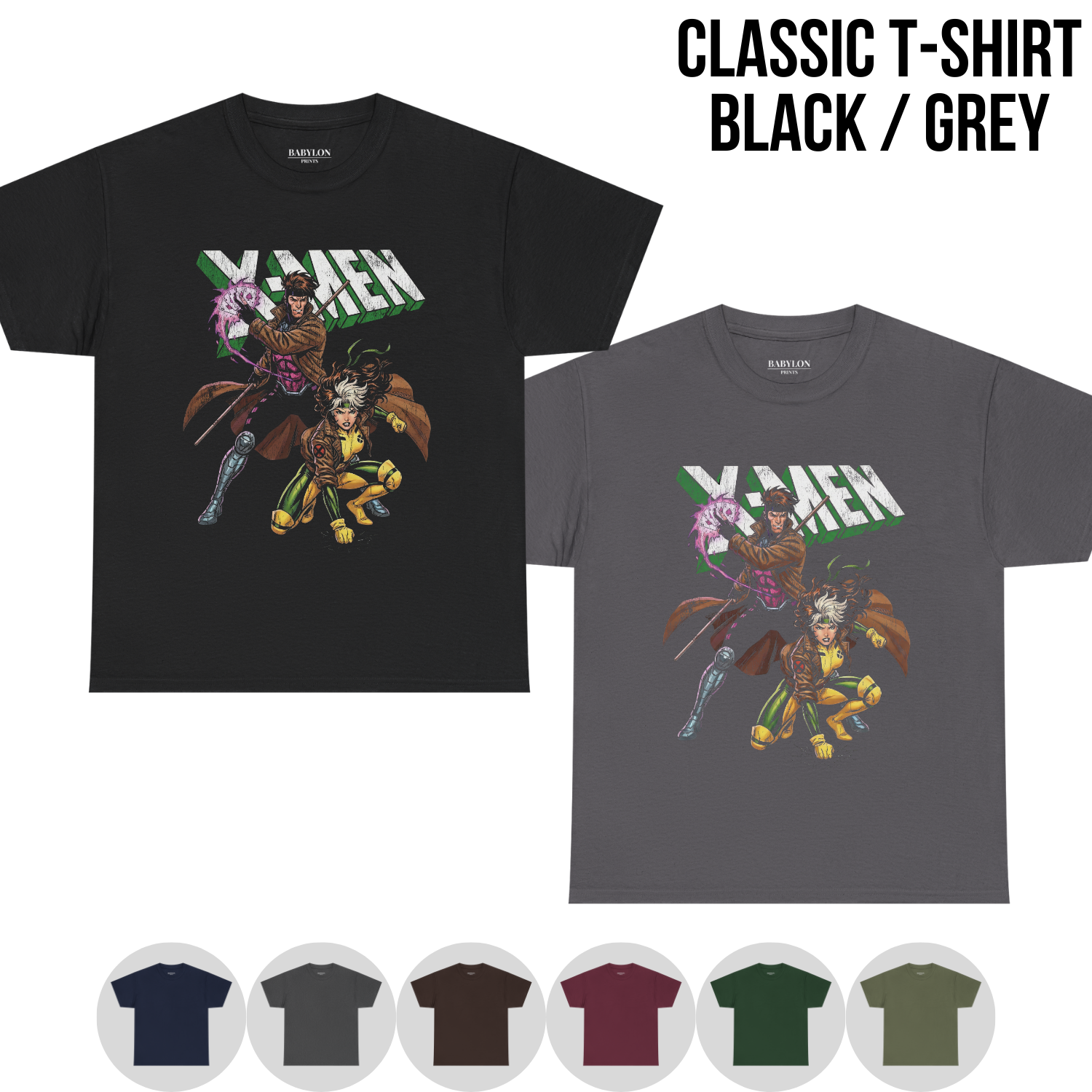 Marvel X-Men Gambit Rogue Shirt - Retro Marvel Mutant Tee
