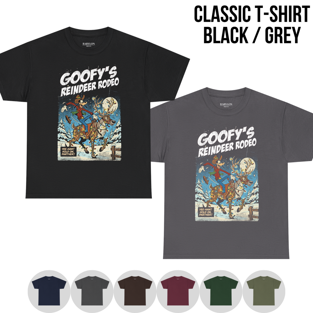 Goofy Reindeer Rodeo Shirt – Vintage Christmas Disney Graphic