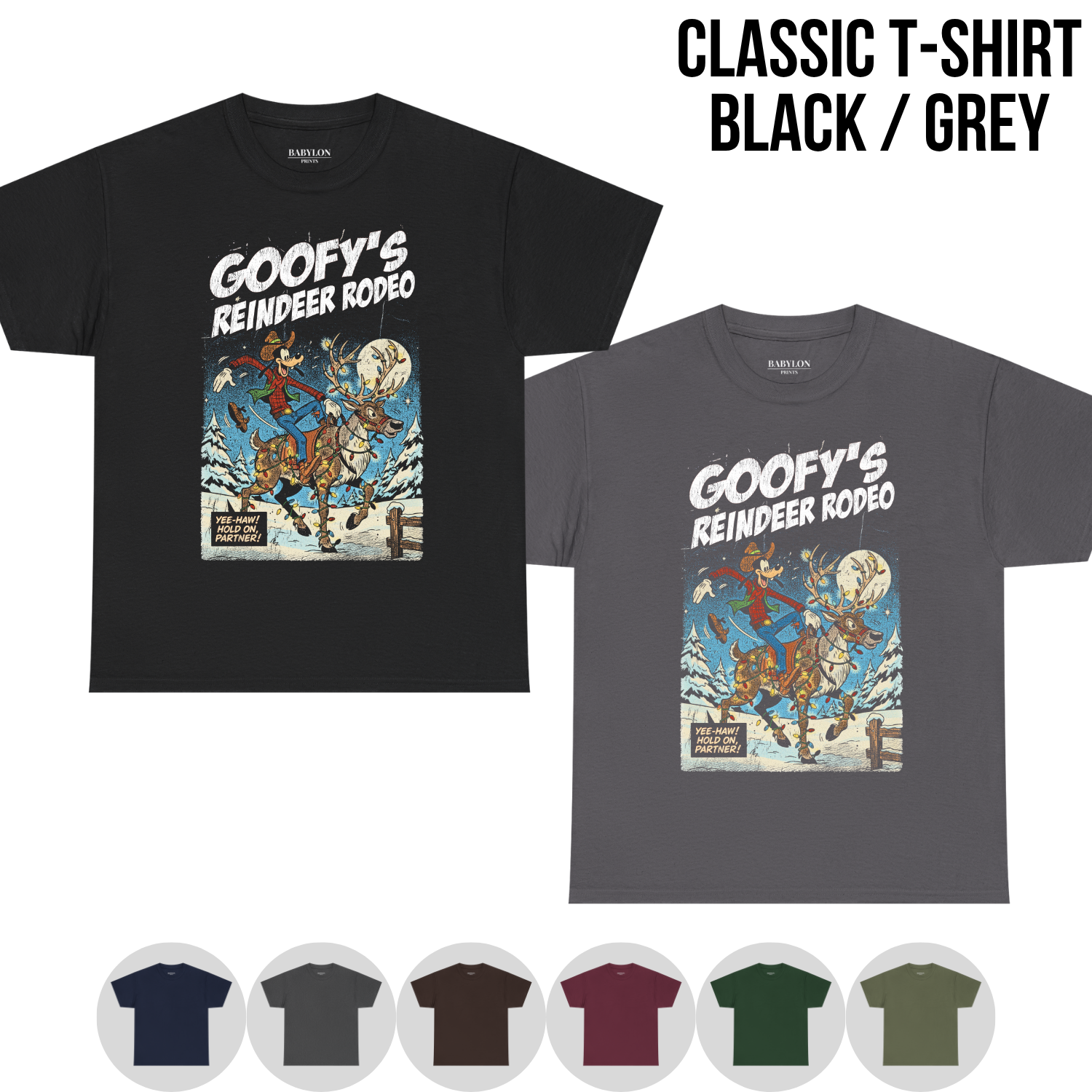 Goofy Reindeer Rodeo Shirt – Vintage Christmas Disney Graphic