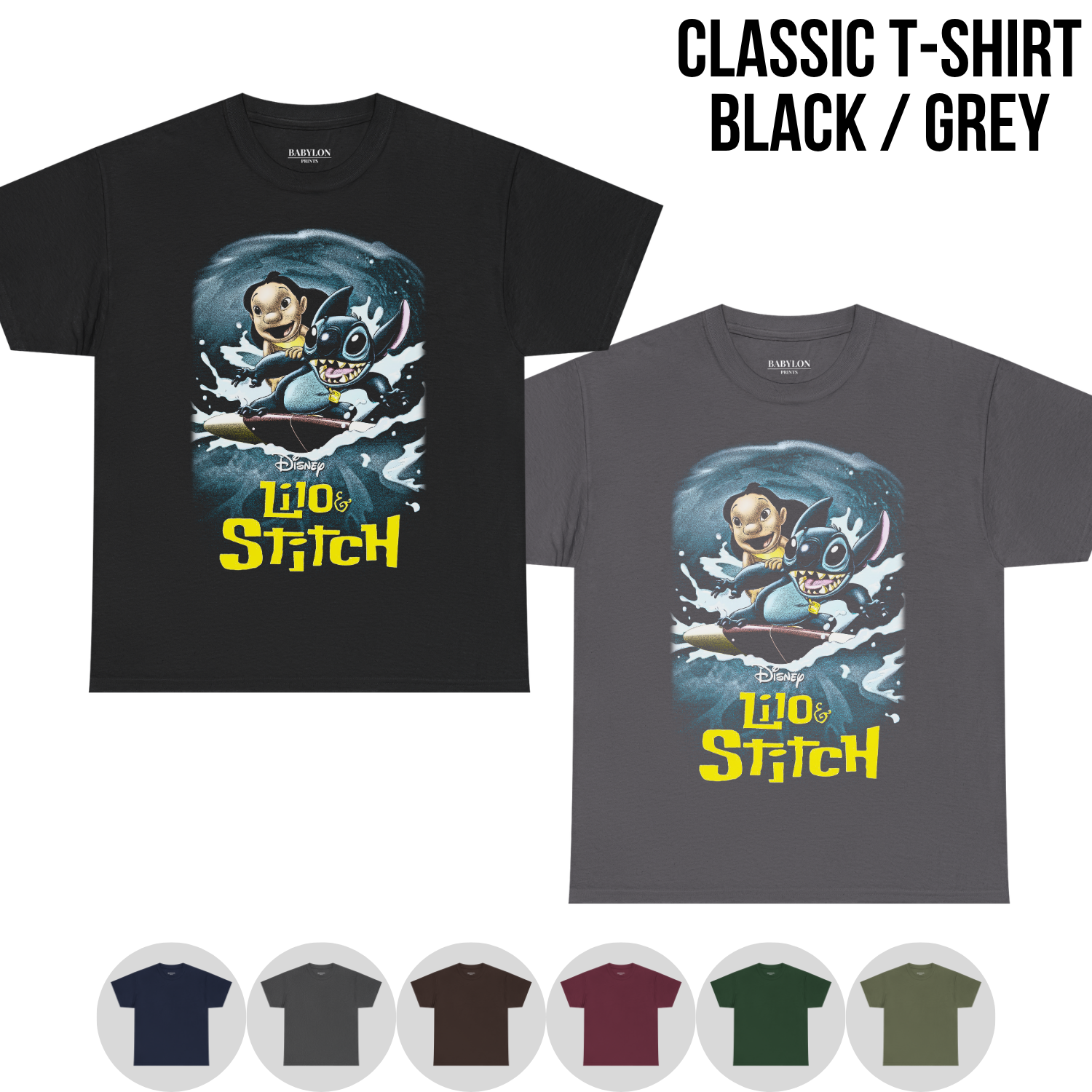 Disney Lilo and Stitch Shirt – Lilo and Stitch Surfing Graphic Tee