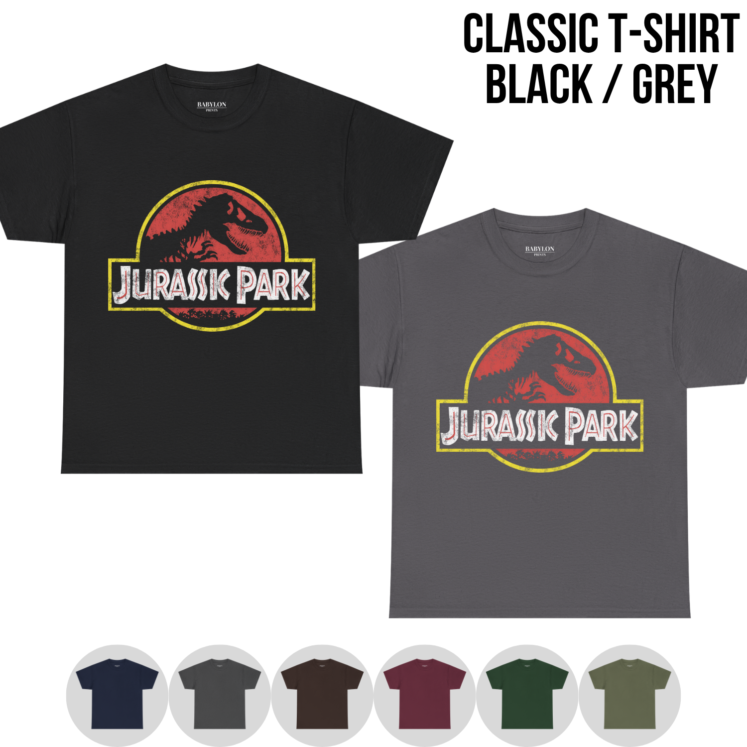 Jurassic Park Shirt – Classic Logo Graphic Tee, Jurassic Park Fan Gift, T-Rex Dinosaur Movie Shirt, Jurassic Park Retro Tee
