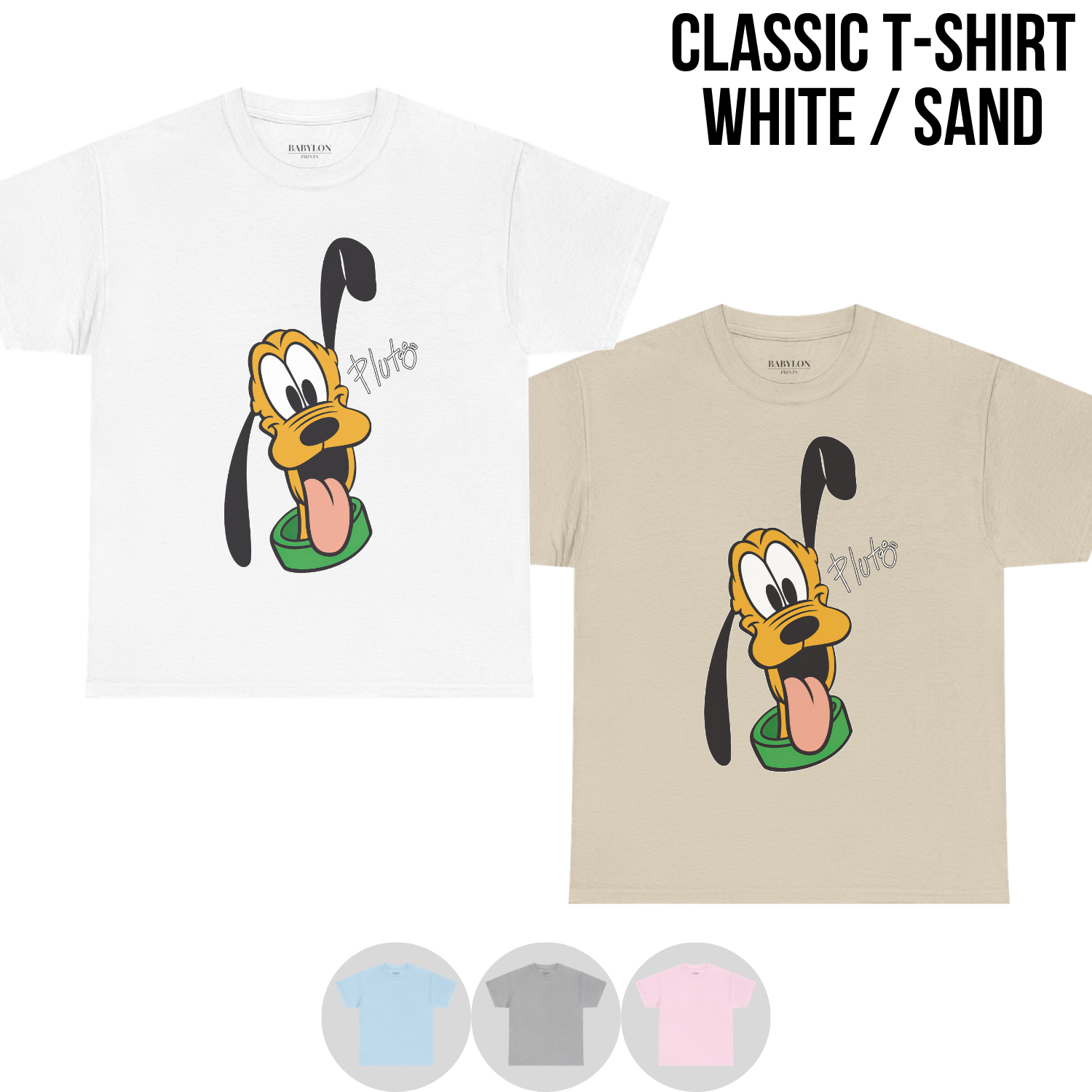 Retro Disney Pluto Shirt - Pluto Signature Tee