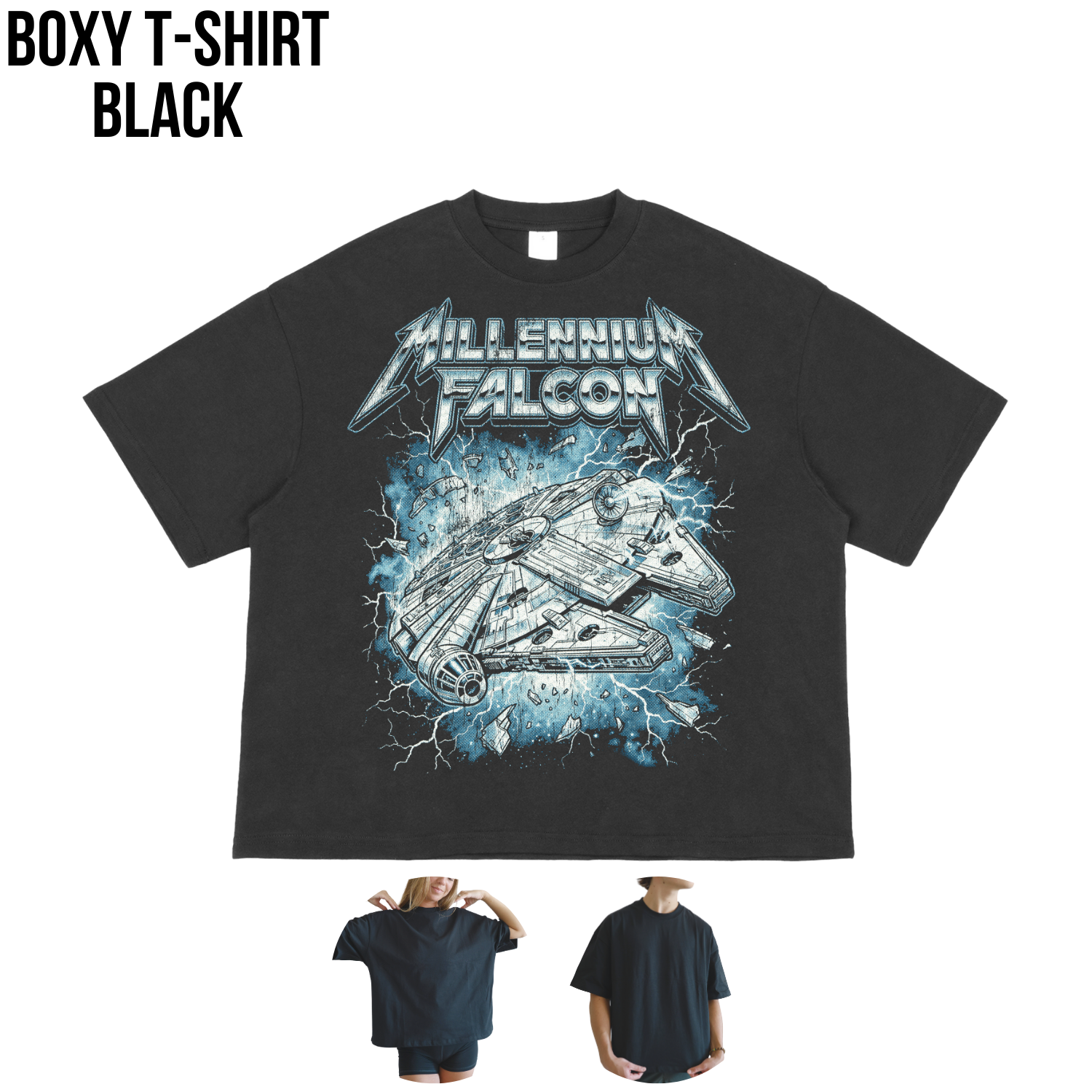 Millennium Falcon Heavy Metal Shirt — Star Wars Vintage Metal Band Tee