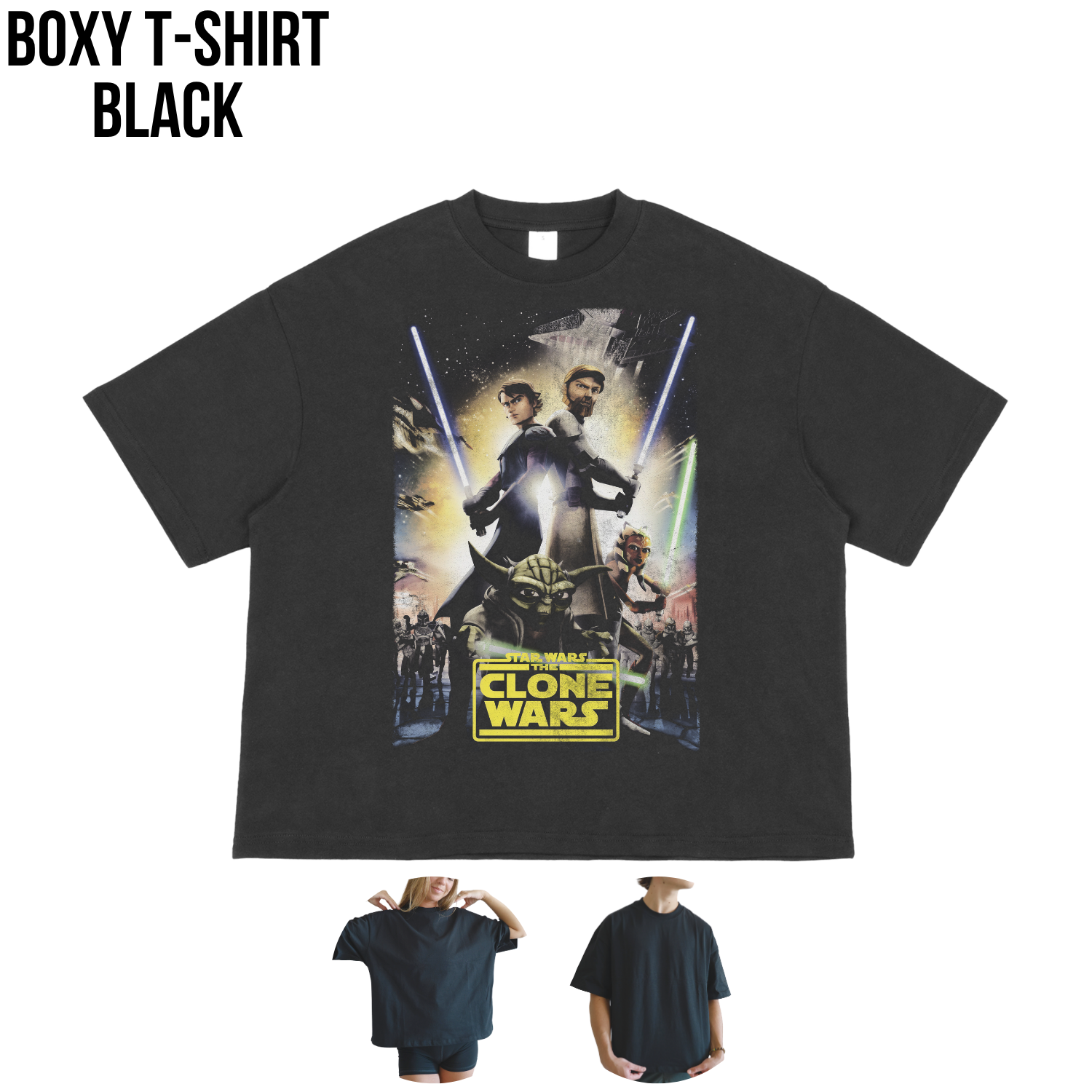 Star Wars The Clone Wars Shirt – Anakin Obi-Wan Ahsoka Yoda Graphic Tee