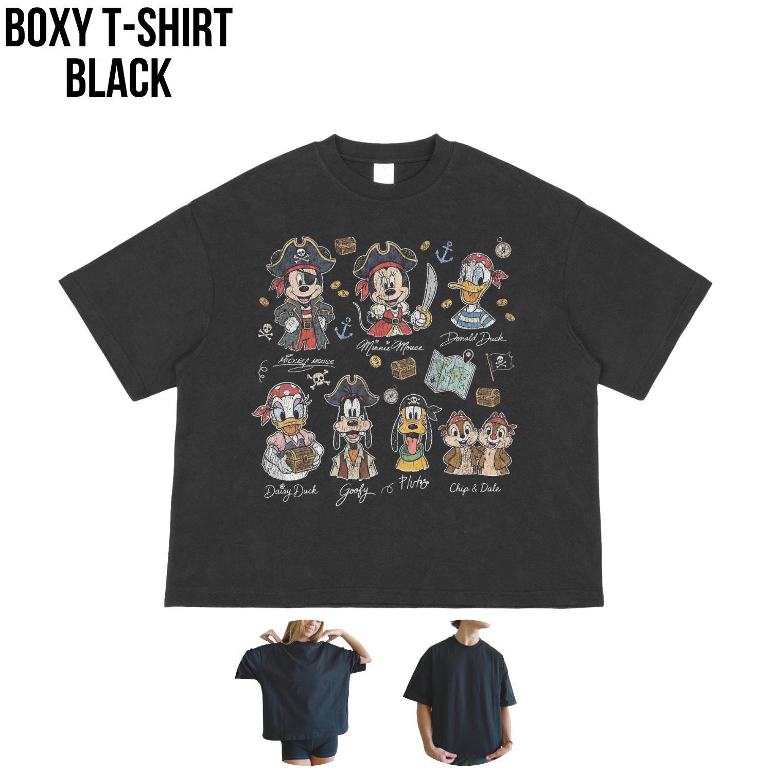 Disney Pirate Shirt – Mickey Mouse Minnie Goofy Donald Daisy Pluto Chip Dale Pirate Crew Tee, Disney Characters Pirate Shirt, Disney Fan Gift, Disney Vacation Shirt