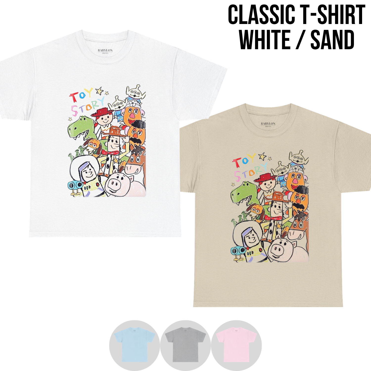 Toy Story Sketch Shirt – Hand Drawn Pixar Characters Tee, Cute Toy Story Shirt