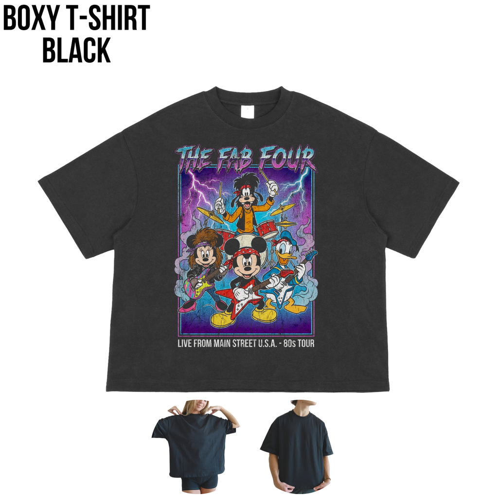 The Fab Four Disney Shirt – 80s Rock Band Mickey Goofy Donald Minnie Tee