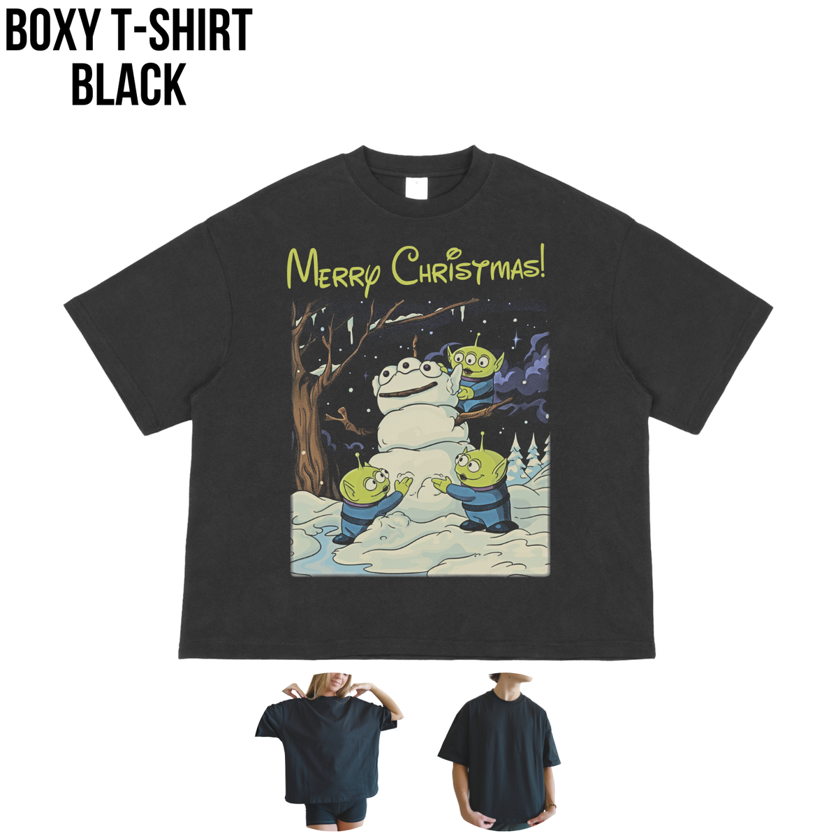 Toy Story Aliens Christmas Shirt – Pizza Planet Aliens Snowman Merry Christmas Graphic Shirt, Disney Pixar Holiday Fan Gift, Toy Story Christmas Shirt, Disney Pixar Holiday Merch