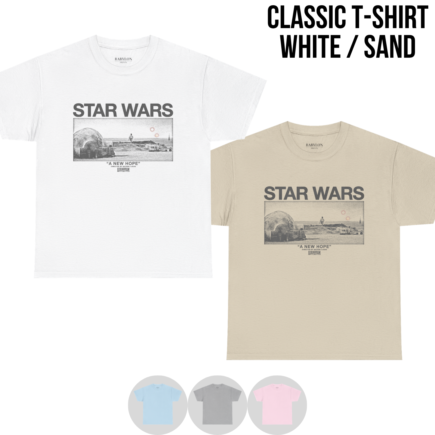 Star Wars A New Hope Shirt – Luke Skywalker Tatooine Twin Suns Tee