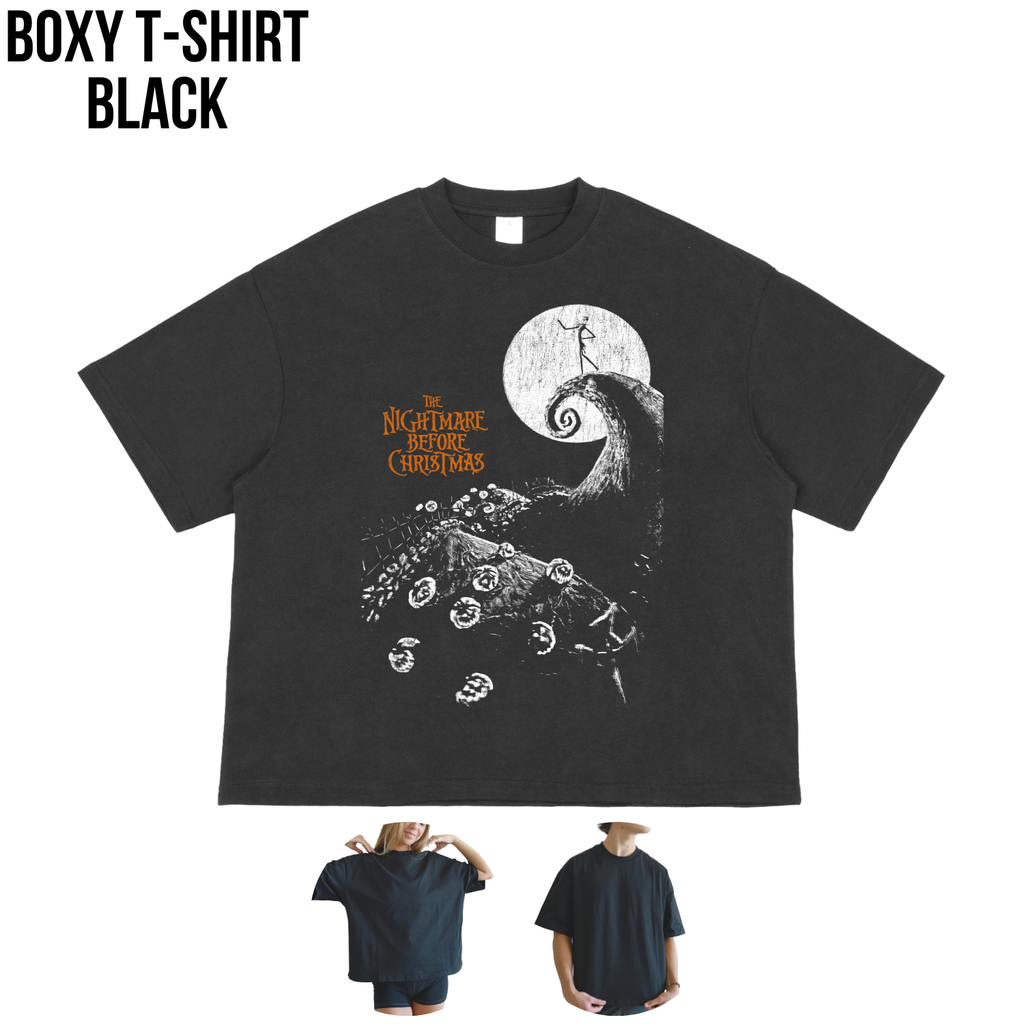 Nightmare Before Christmas Shirt – Tim Burton Nightmare Before Christmas Vintage Graphic Shirt, Jack Skellington Spiral Hill Moon Tee, Disney Halloween Fan Gift, Halloween Movie Merch