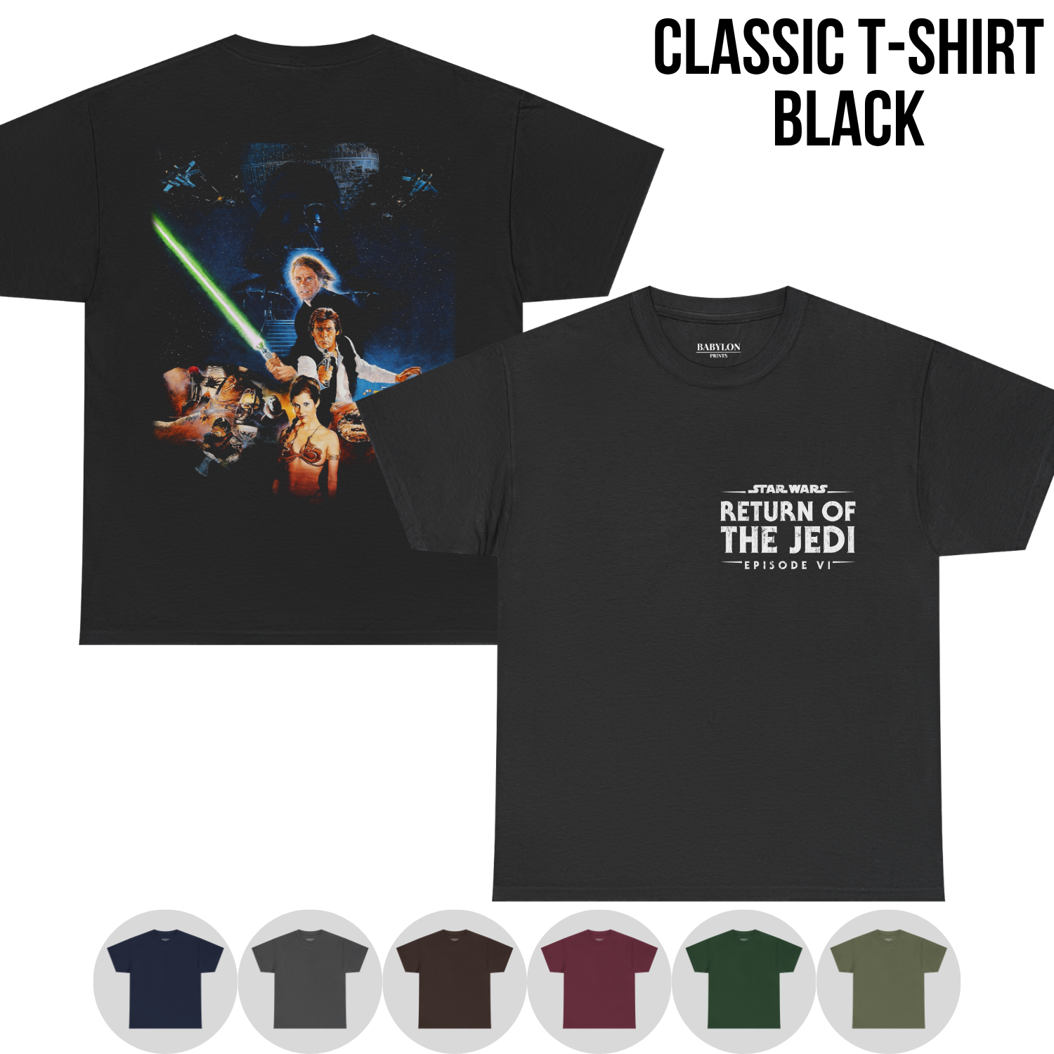 Star Wars Return Of The Jedi Shirt – Episode VI Movie Poster Double Sided Graphic Tee, Star Wars Fan Gift, Original Trilogy Shirt