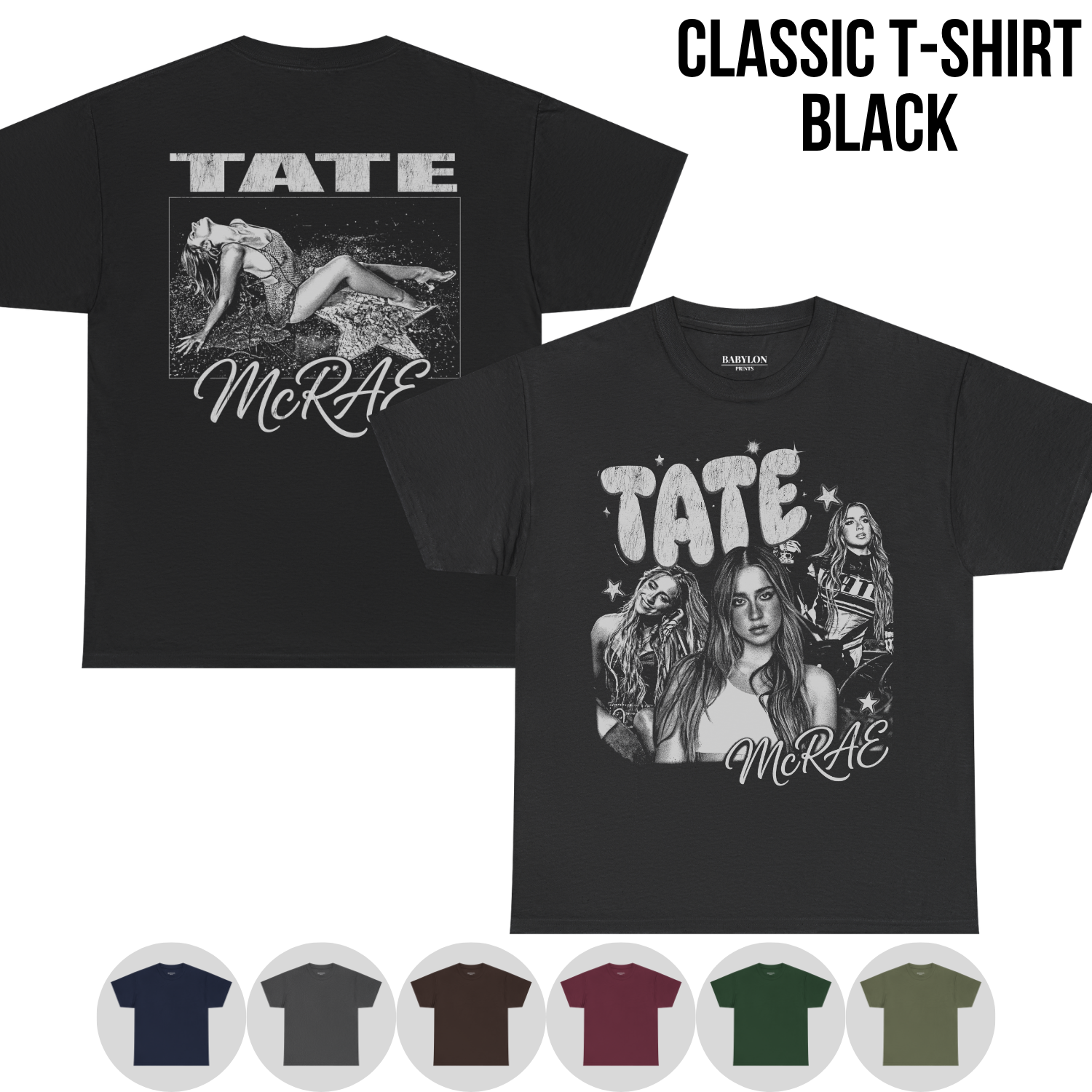 Retro Tate McRae Shirt - Front Back Print Vintage Aesthetic Tee