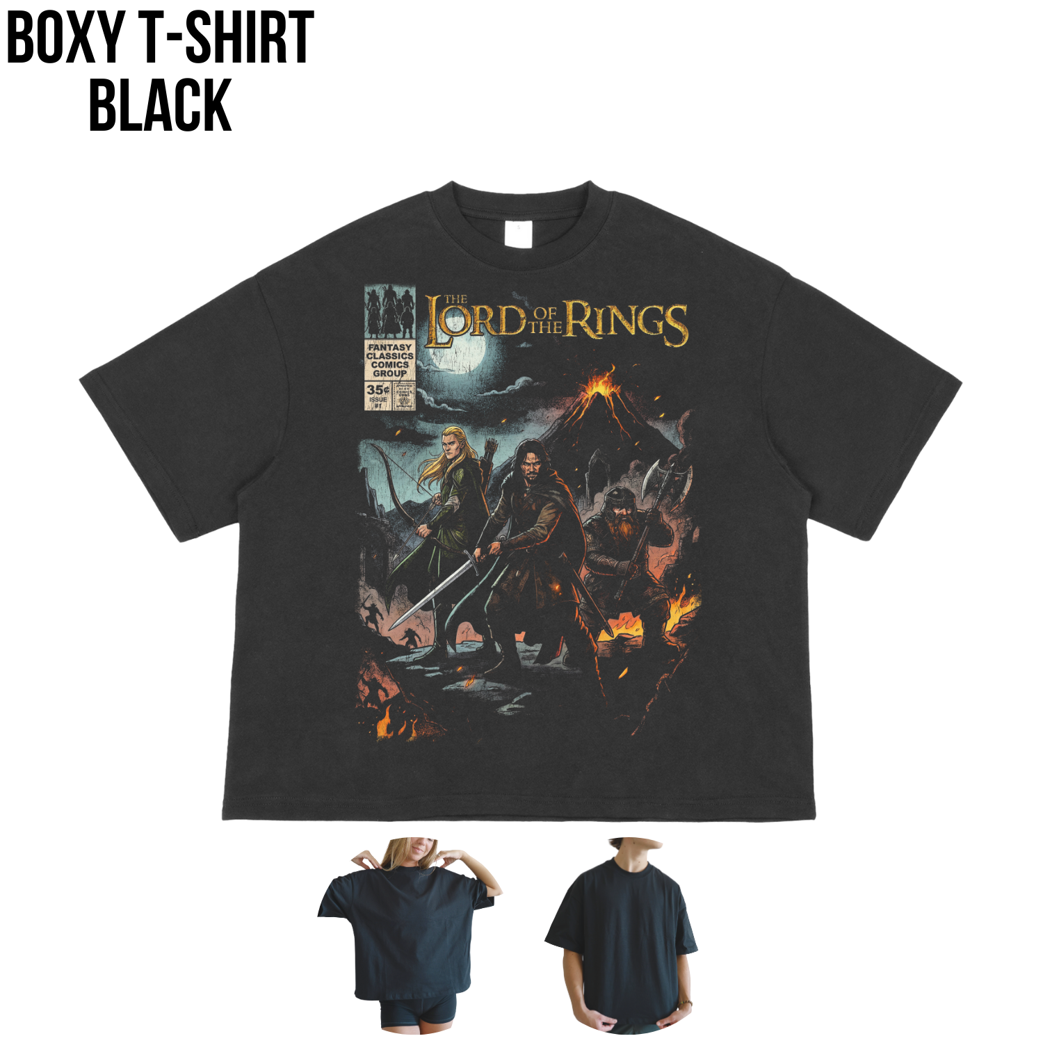 Lord of the Rings Comic Shirt – Aragorn, Legolas & Gimli Vintage Tee