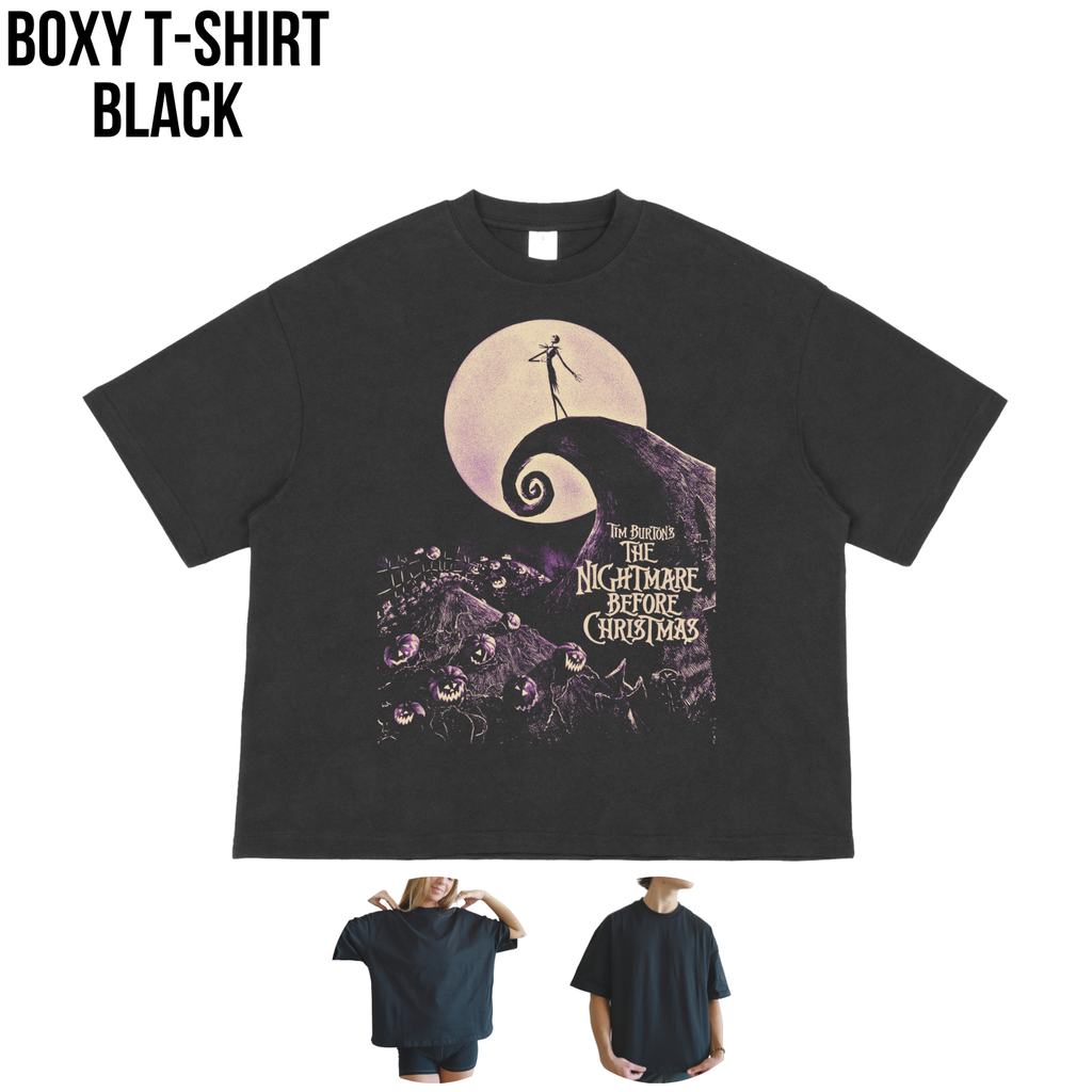 Nightmare Before Christmas Shirt – Tim Burton Nightmare Before Christmas Vintage Graphic Shirt, Jack Skellington Spiral Hill Tee, Disney Fan Gift, Halloween Movie Merch