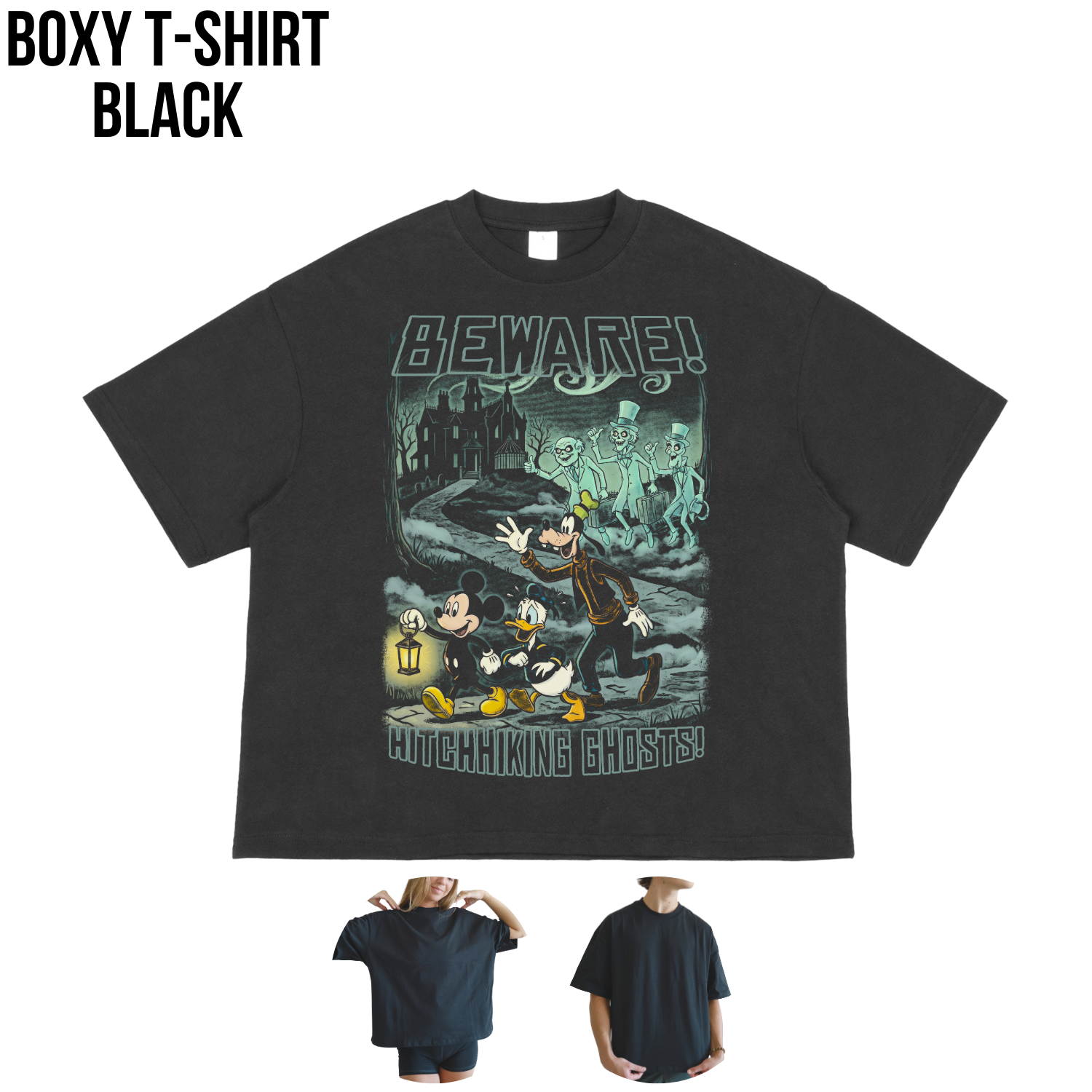 Haunted Mansion Shirt – Mickey, Donald & Goofy Hitchhiking Ghosts Vintage Tee