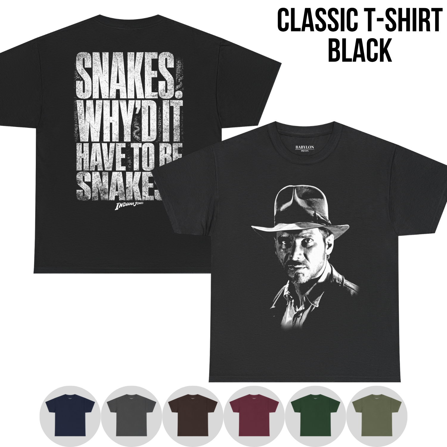 Vintage Indiana Jones Shirt: Snakes Why'd It Have To Be Snakes Tee, Raiders of the Lost Ark Shirt, Indiana Jones Movie Gift, Adventure Tee