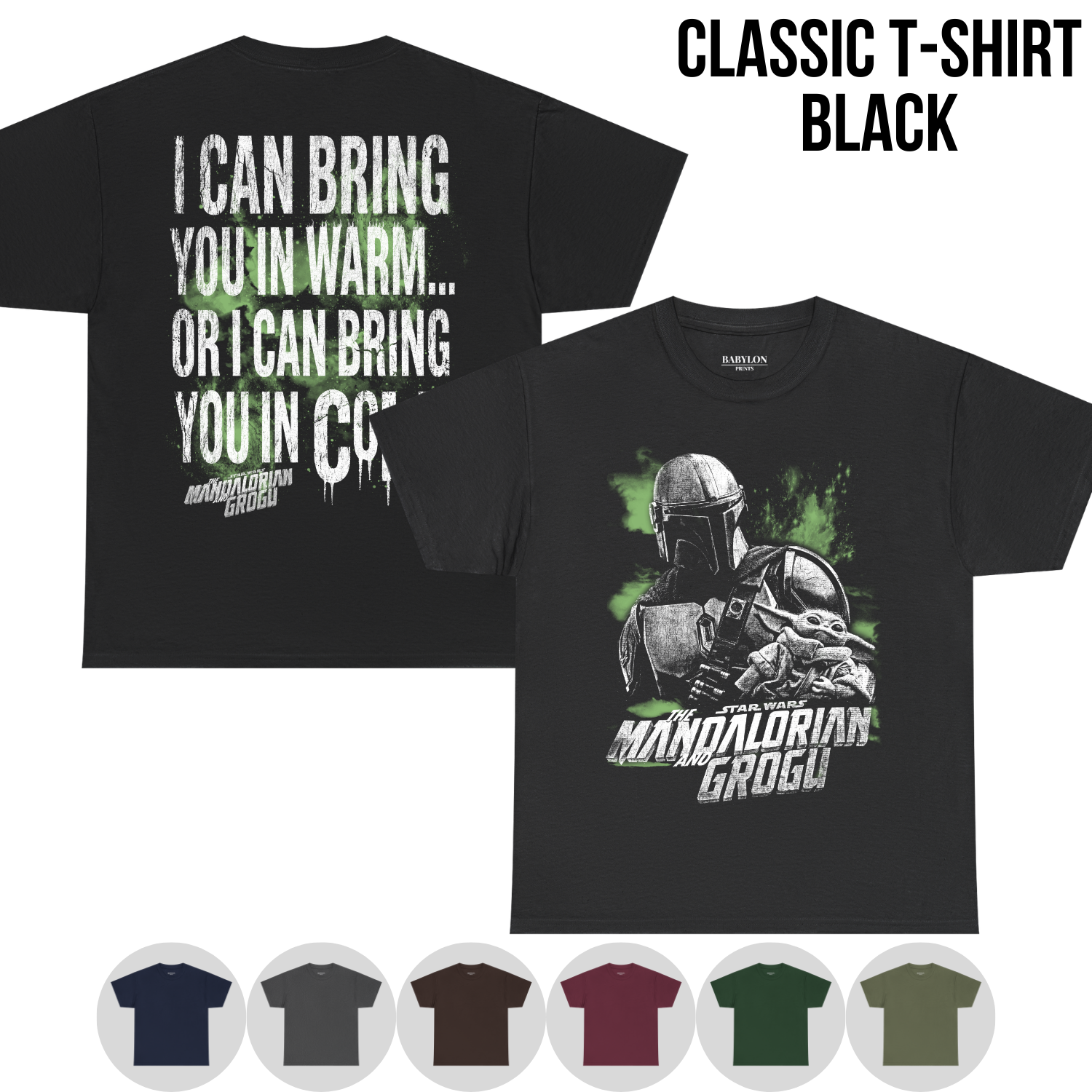 Mandalorian and Grogu Shirt: Din Djarin Star Wars Tee