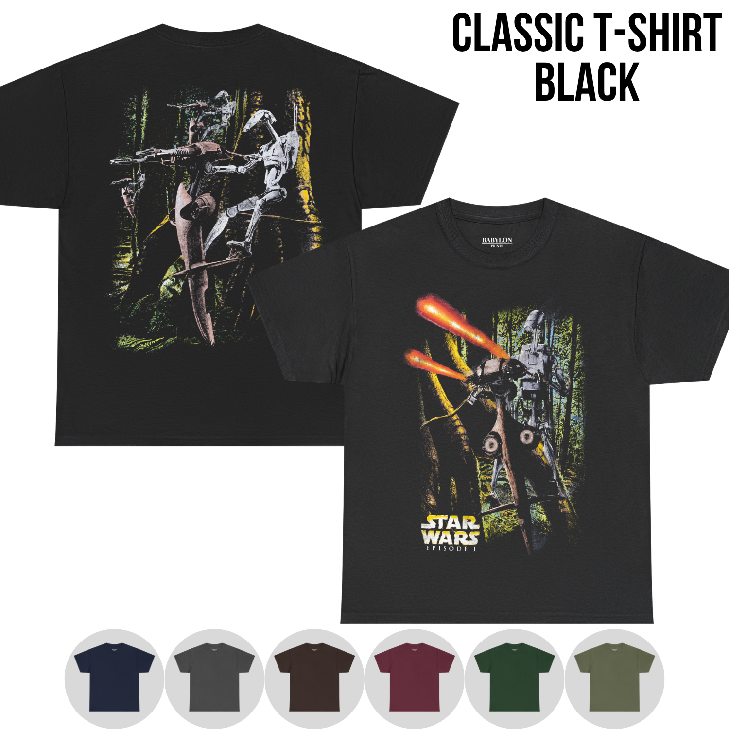 Star Wars Episode I Shirt – Star Wars The Phantom Menace Battle Droid STAP Double Sided Tee, Star Wars Fan Gift, Episode I Graphic Shirt, Star Wars Prequel Shirt