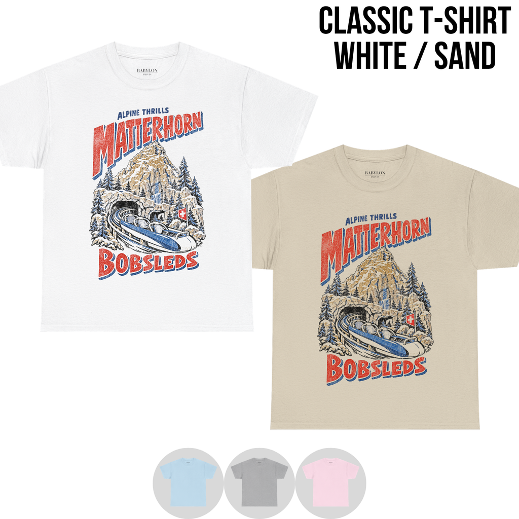 Matterhorn Bobsleds Shirt – Disneyland Alpine Thrills Ride Graphic Shirt, Disney Parks Fan Gift, Vintage Matterhorn Poster Shirt, Retro Disney Attraction Merch