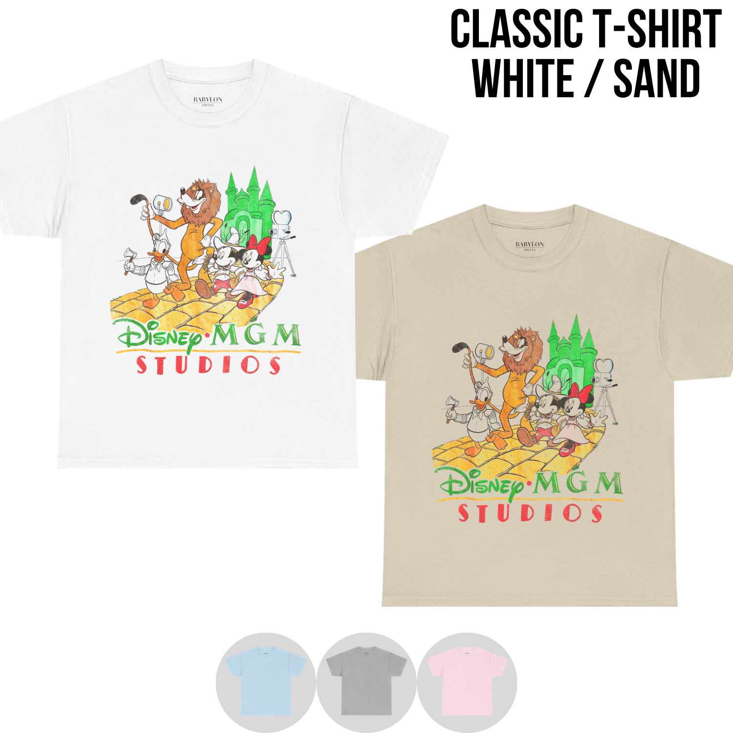 Disney MGM Studios Shirt – Vintage Disney MGM Studios Mickey Minnie Donald Wizard of Oz Graphic Tee, Disney Hollywood Studios Fan Gift, Retro Disney Park Shirt