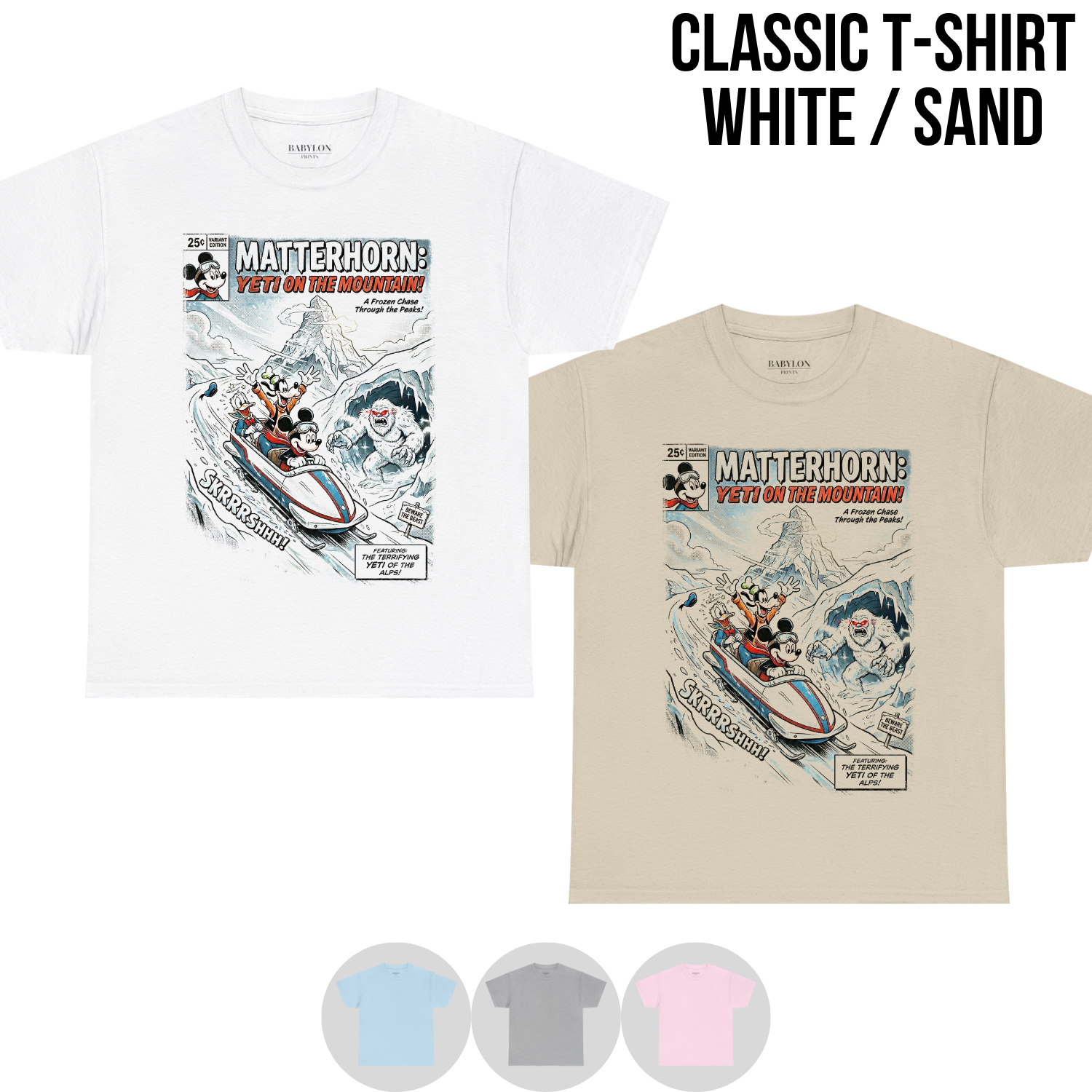 Disney Matterhorn Bobsleds Shirt - Mickey Donald Goofy Graphic