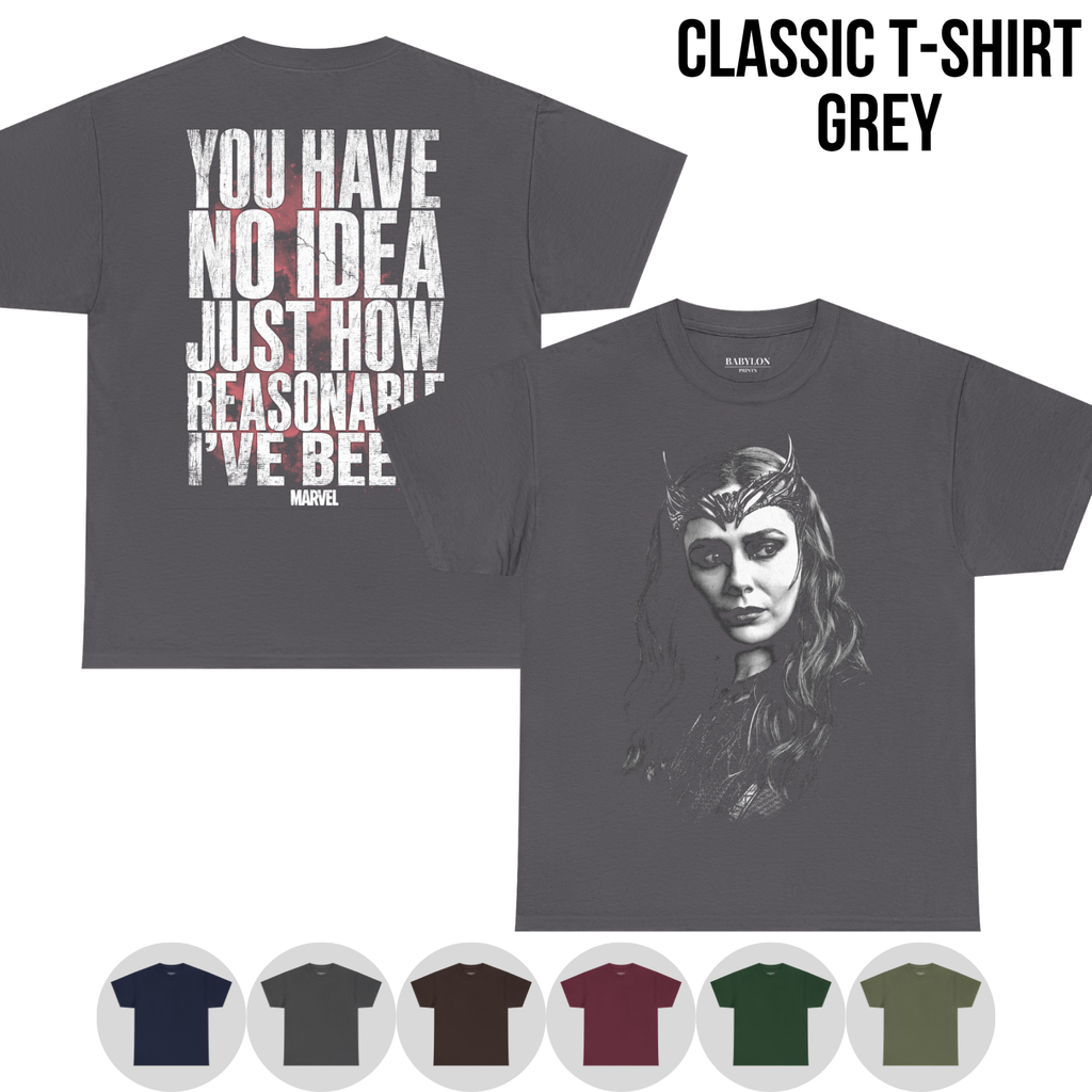 Scarlet Witch Shirt – Wanda Maximoff You Have No Idea Just How Reasonable I've Been Tee, Scarlet Witch Marvel Fan Gift, WandaVision Graphic Shirt, Marvel Villain Shirt