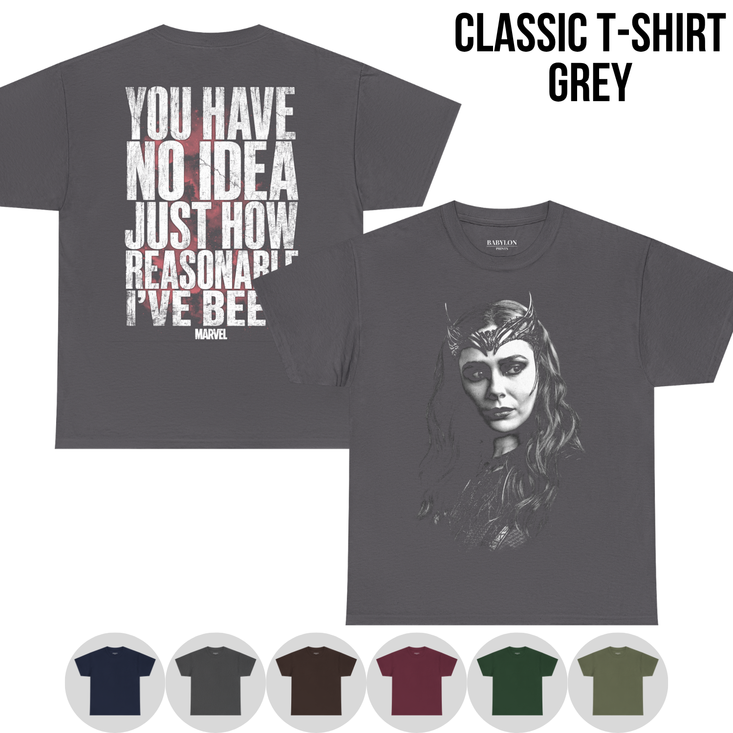 Scarlet Witch Shirt – Wanda Maximoff You Have No Idea Just How Reasonable I've Been Tee, Scarlet Witch Marvel Fan Gift, WandaVision Graphic Shirt, Marvel Villain Shirt