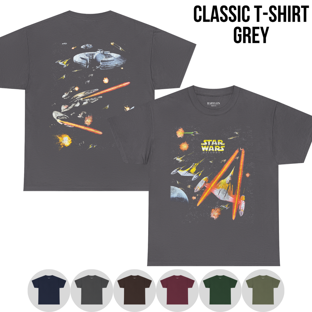 Star Wars Episode I Shirt – Star Wars The Phantom Menace Naboo Space Battle Double Sided Tee, Star Wars Fan Gift, Episode I Graphic Shirt, Star Wars Prequel Shirt