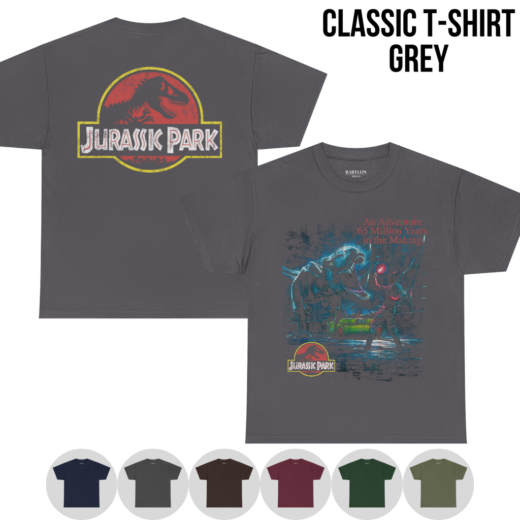 Jurassic Park Shirt – Double Sided T-Rex Graphic Tee, Jurassic Park Fan Gift, 65 Million Years In The Making Movie Shirt