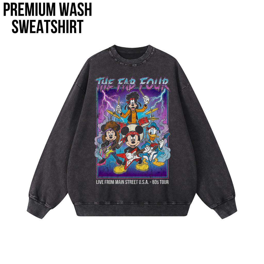 The Fab Four Disney Shirt – 80s Rock Band Mickey Goofy Donald Minnie Tee