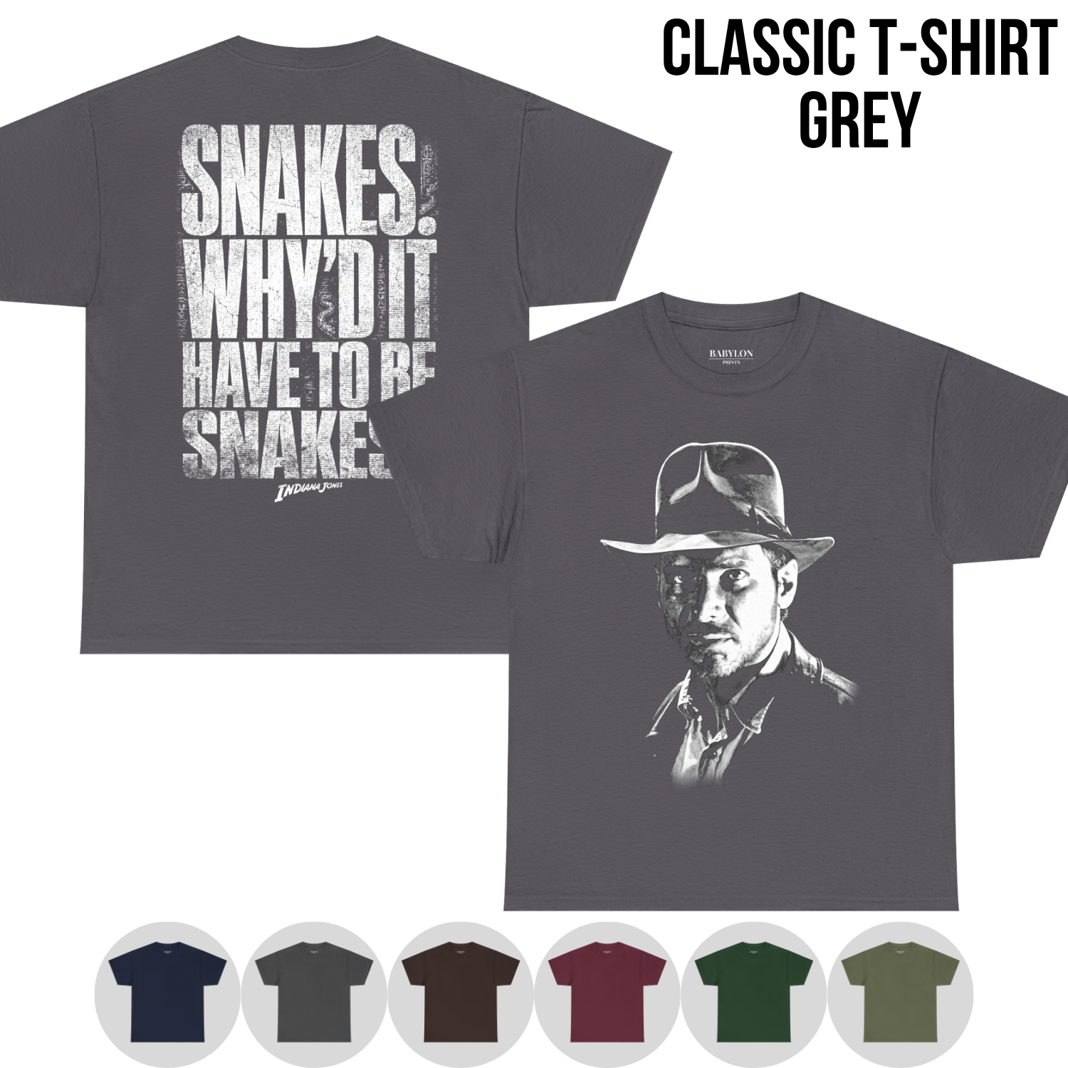 Vintage Indiana Jones Shirt: Snakes Why'd It Have To Be Snakes Tee, Raiders of the Lost Ark Shirt, Indiana Jones Movie Gift, Adventure Tee