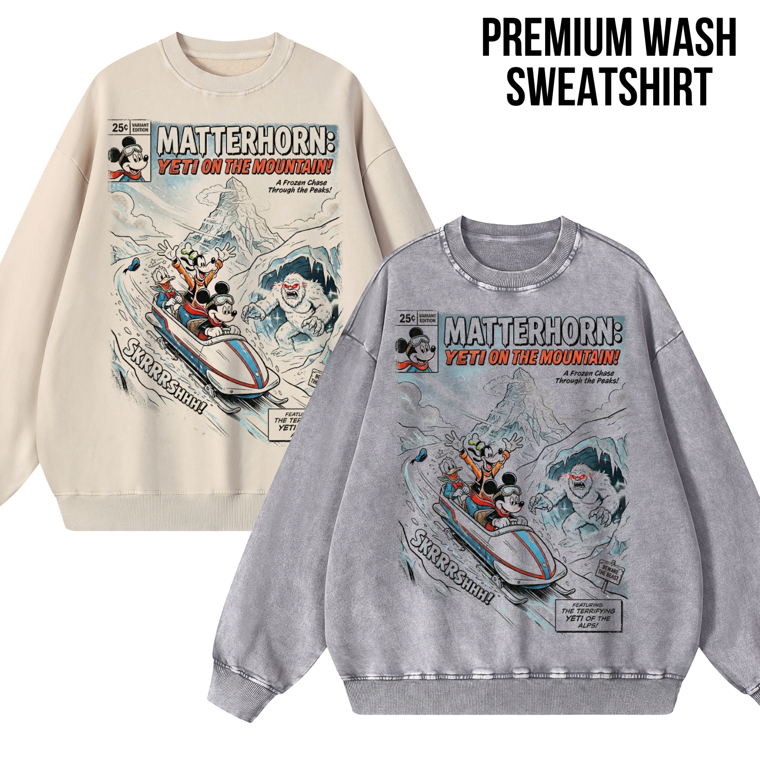 Disney Matterhorn Bobsleds Shirt - Mickey Donald Goofy Graphic