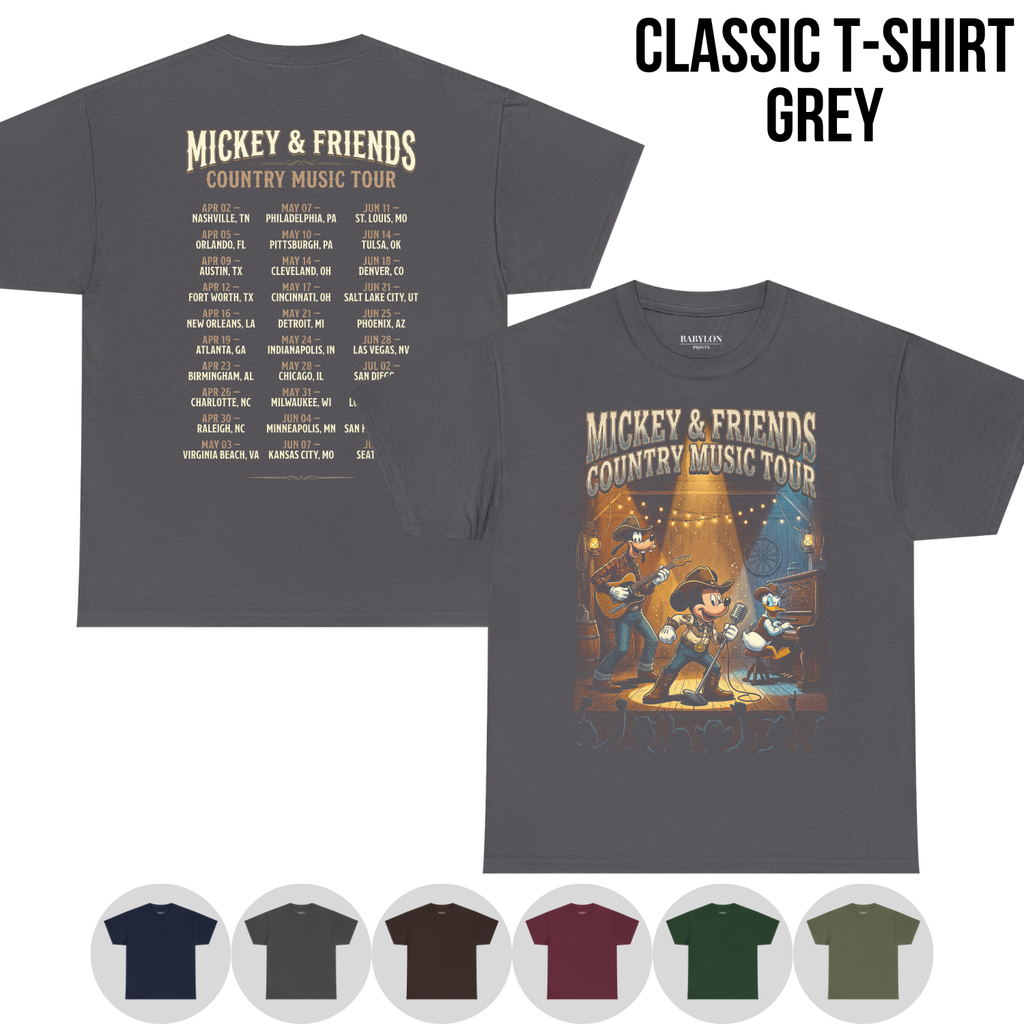 Mickey & Friends Country Music Tour Shirt – Mickey, Donald, Goofy Western Concert Tee
