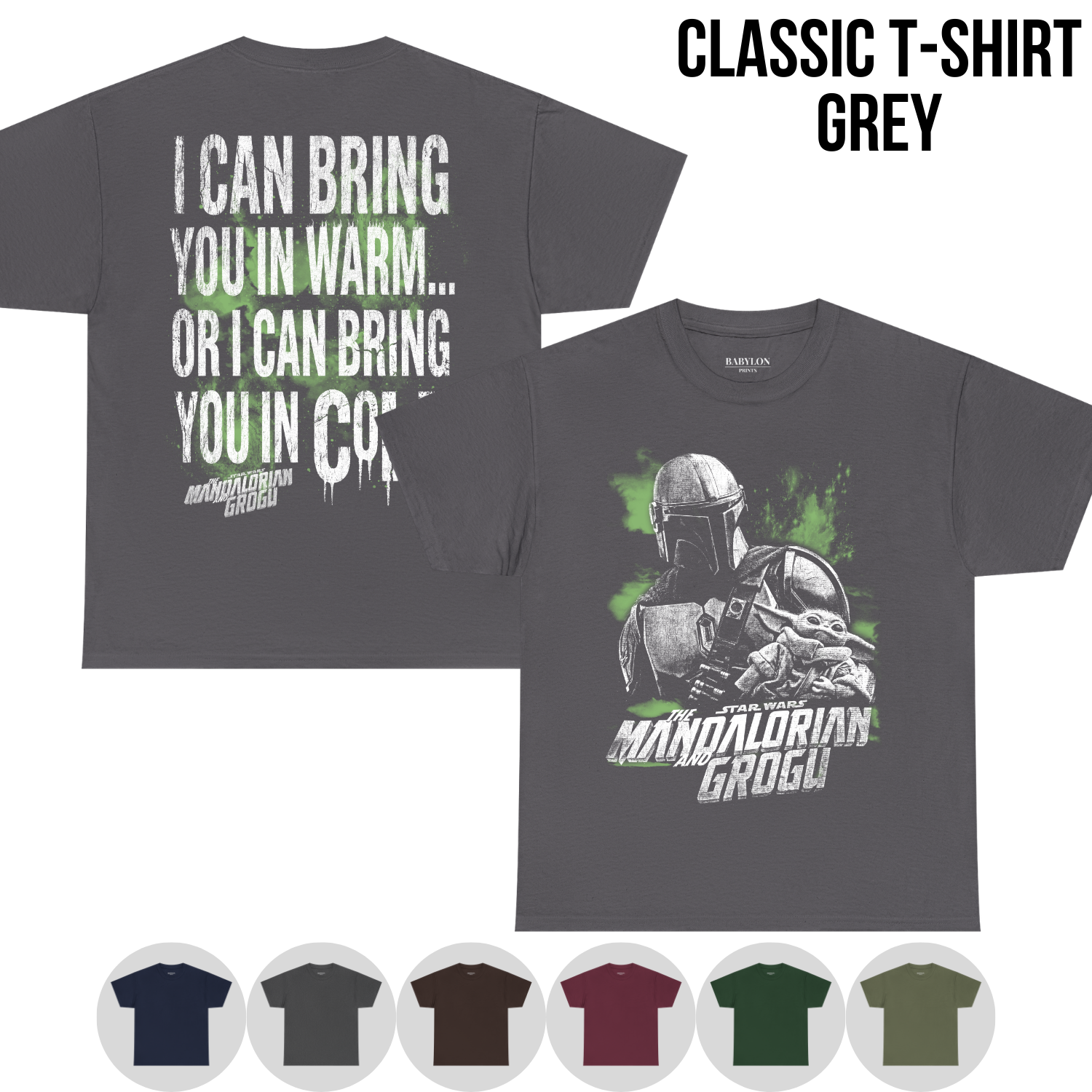 Mandalorian and Grogu Shirt: Din Djarin Star Wars Tee