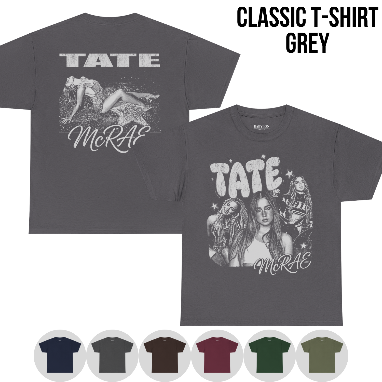 Retro Tate McRae Shirt - Front Back Print Vintage Aesthetic Tee