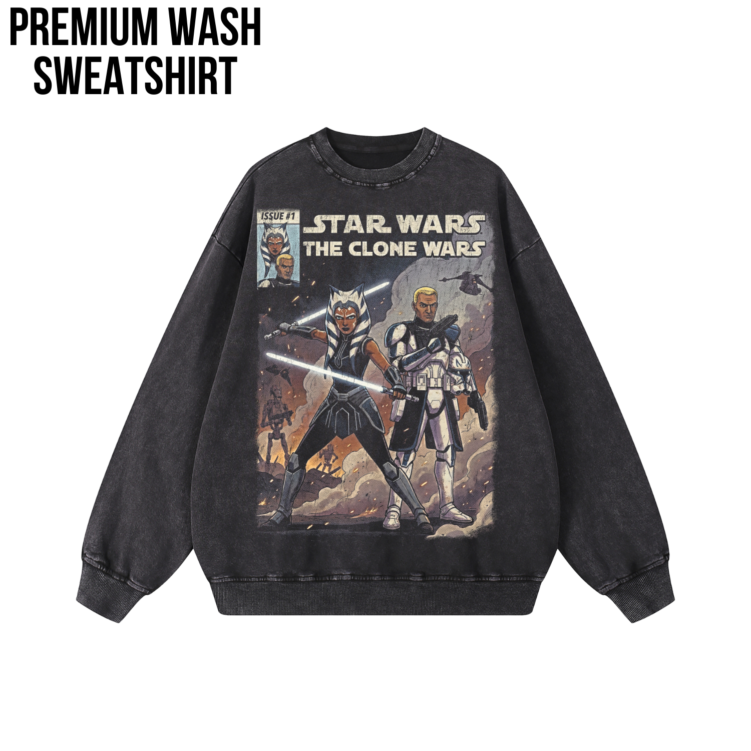 Star Wars the Clone Wars Shirt – Ahsoka Tano & Captain Rex Vintage Comic Tee