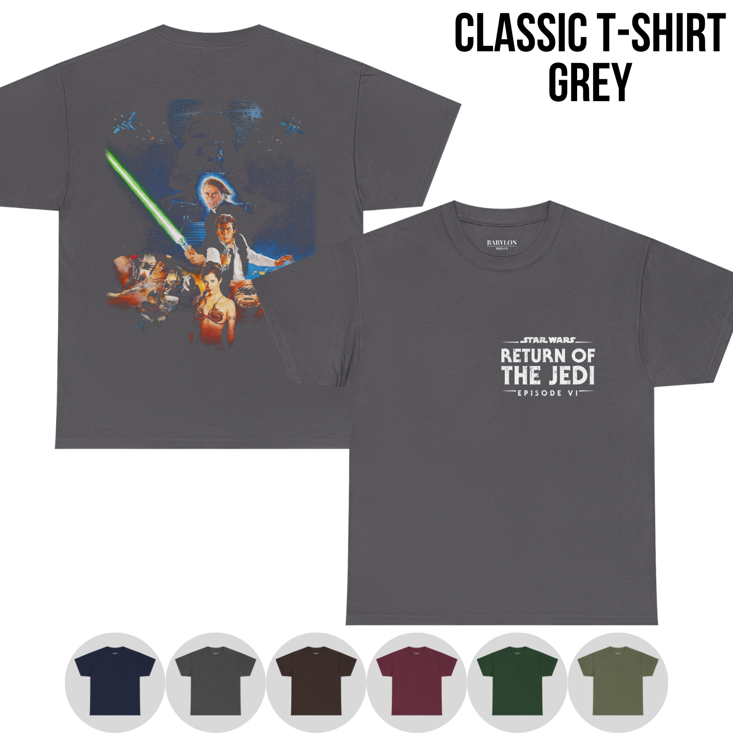 Star Wars Return Of The Jedi Shirt – Episode VI Movie Poster Double Sided Graphic Tee, Star Wars Fan Gift, Original Trilogy Shirt