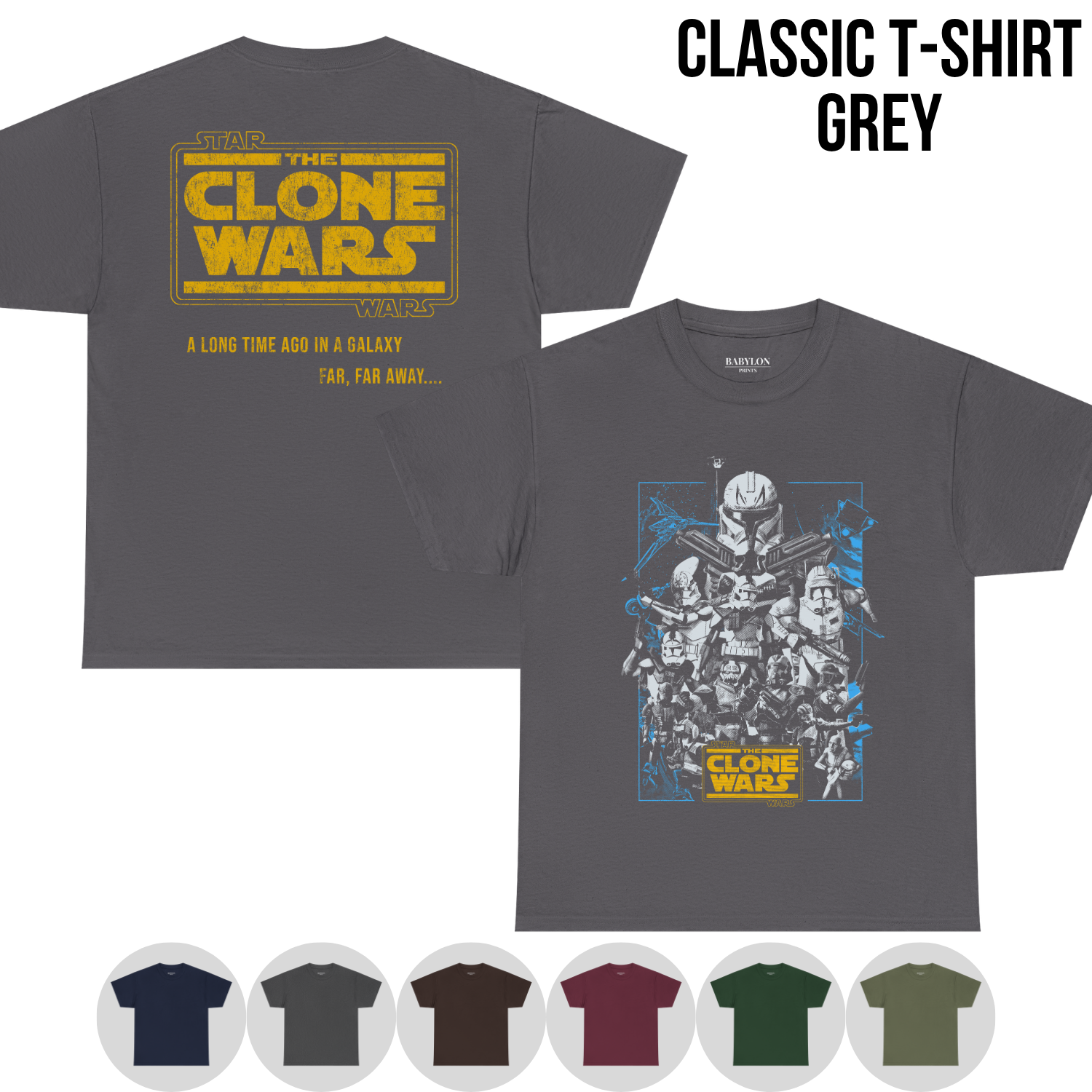 Star Wars Clone Wars Shirt – Star Wars The Clone Wars Clone Trooper Squad Double Sided Tee, Clone Wars Fan Gift, Star Wars Animated Graphic Shirt, Clone Trooper Shirt