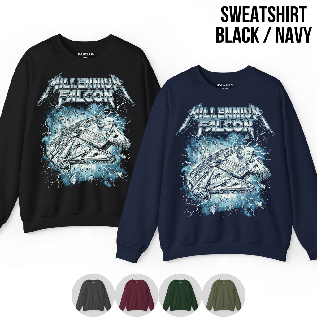 Millennium Falcon Heavy Metal Shirt — Star Wars Vintage Metal Band Tee