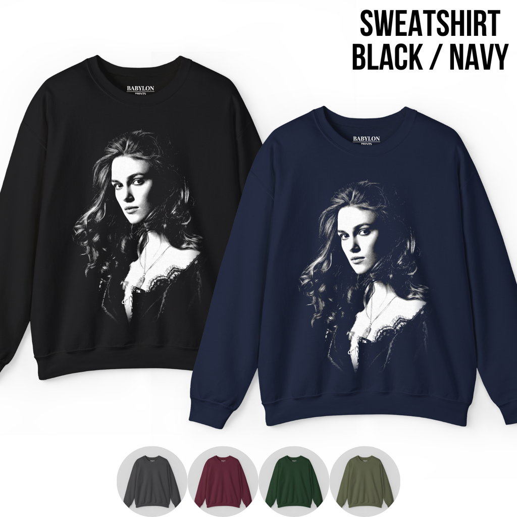 Elizabeth Swann Shirt – Fluch der Karibik Elizabeth Swann Portrait T-Shirt, Keira Knightley Piraten Fan Geschenk, Elizabeth Swann Grafik Shirt, Disney Piraten Shirt