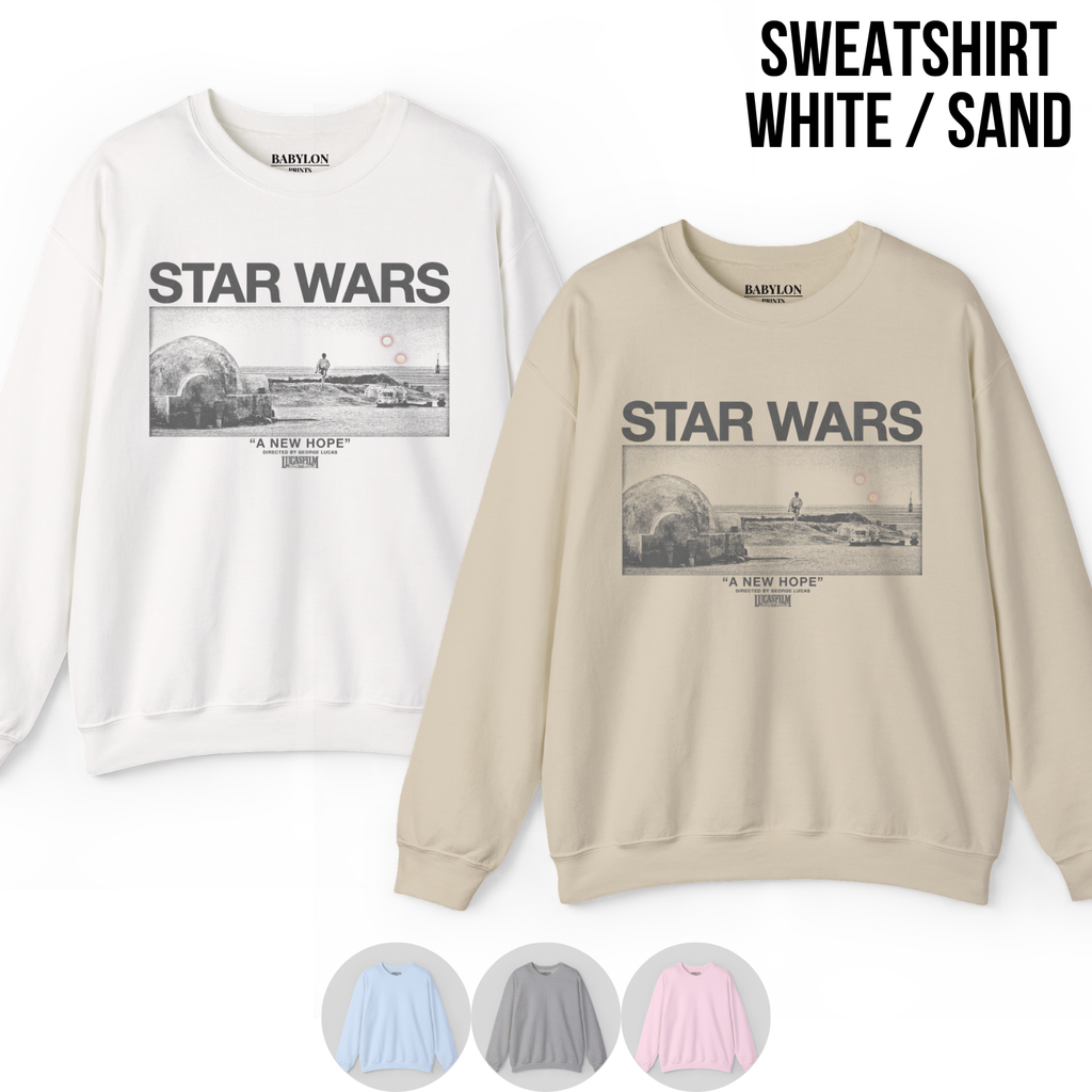 Star Wars A New Hope Shirt – Luke Skywalker Tatooine Twin Suns Tee