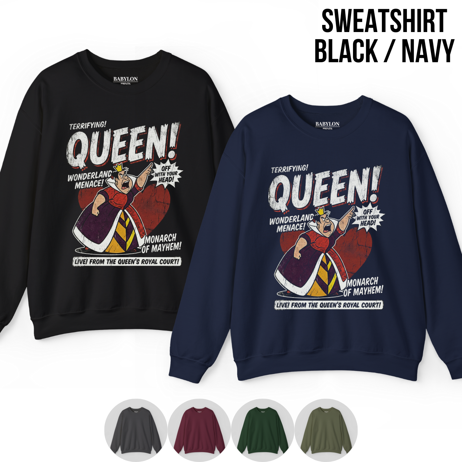 Queen of Hearts Shirt - Alice in Wonderland Graphic Tee