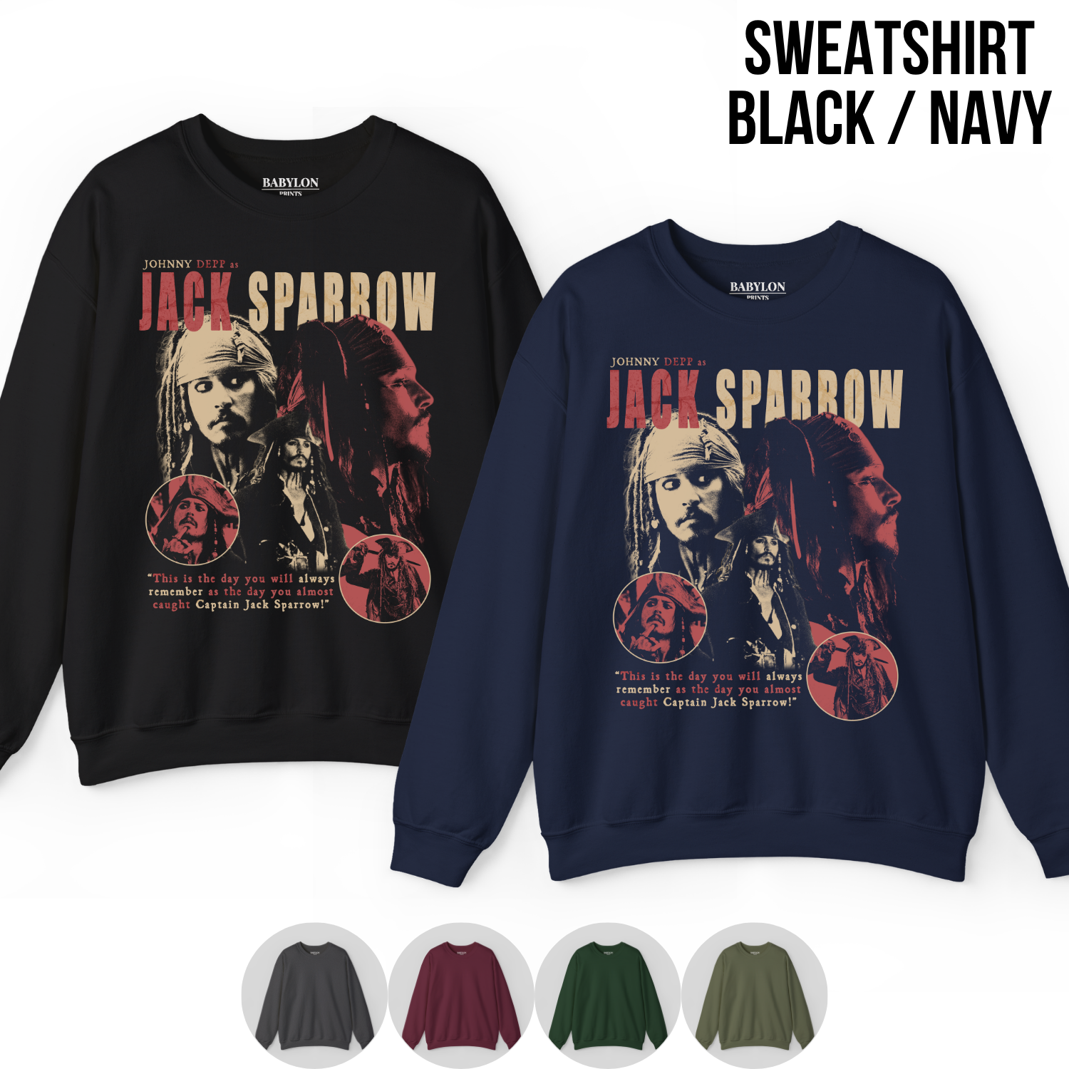Jack Sparrow Shirt – Johnny Depp as Jack Sparrow Collage Tee, Pirates of the Caribbean Fan Gift, Captain Jack Sparrow Graphic Shirt, Disney Pirates Shirt
