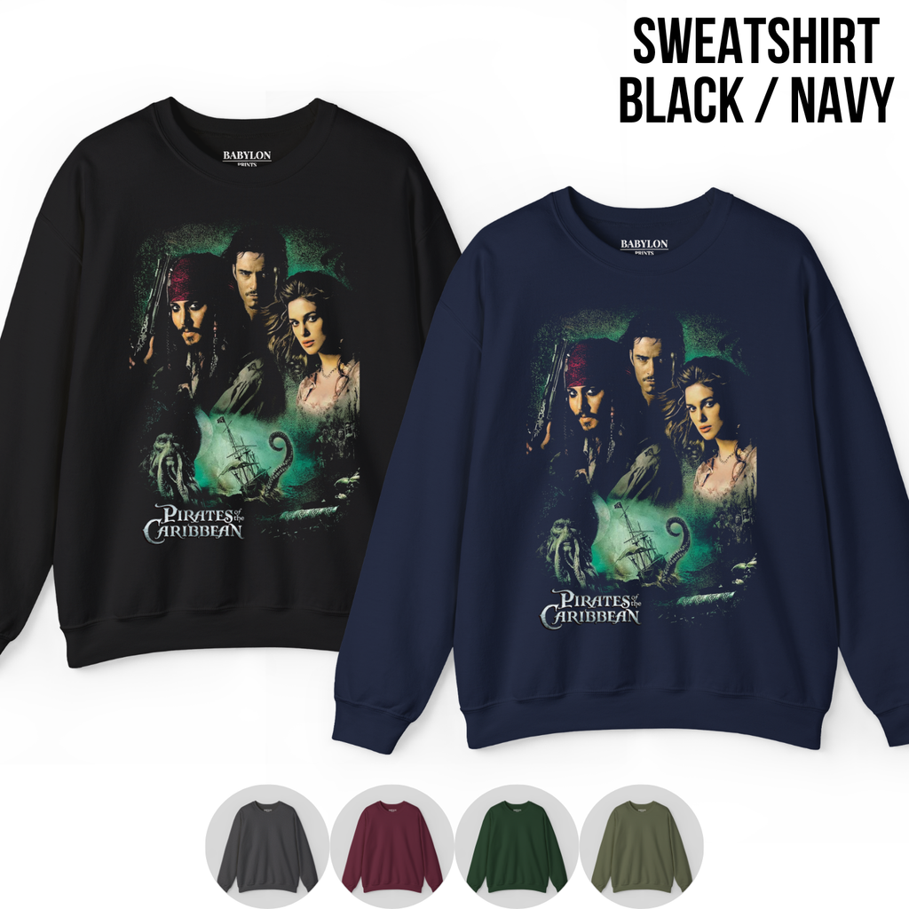 Pirates of the Caribbean Shirt – Jack Sparrow Will Turner Elizabeth Swann Cast Collage Tee, Pirates of the Caribbean Fan Gift, Disney Pirates Graphic Shirt, Dead Man's Chest Shirt