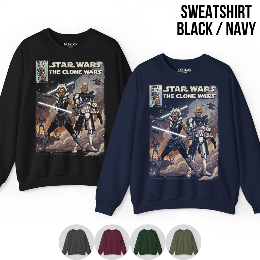 Star Wars the Clone Wars Shirt – Ahsoka Tano & Captain Rex Vintage Comic Tee