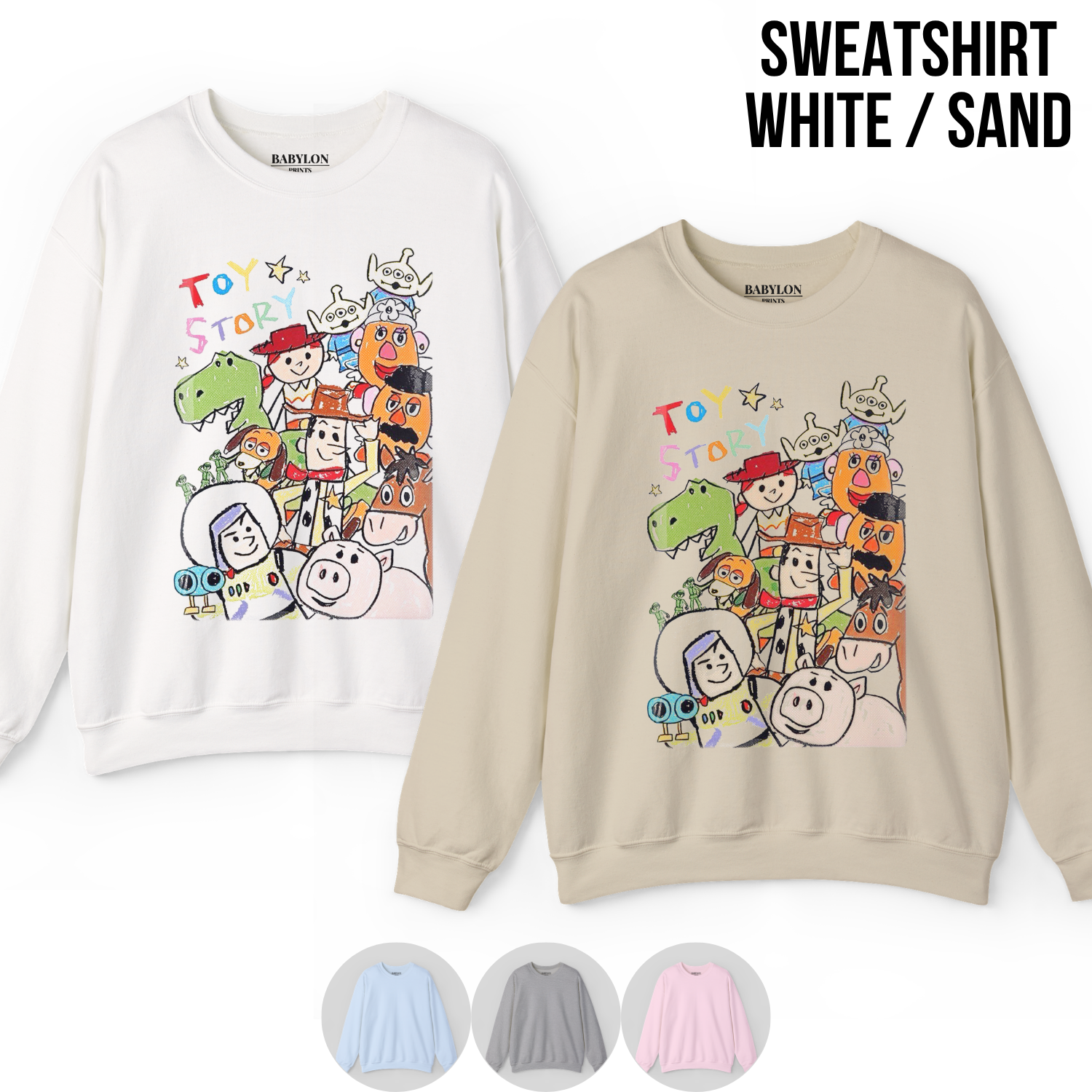Toy Story Sketch Shirt – Hand Drawn Pixar Characters Tee, Cute Toy Story Shirt