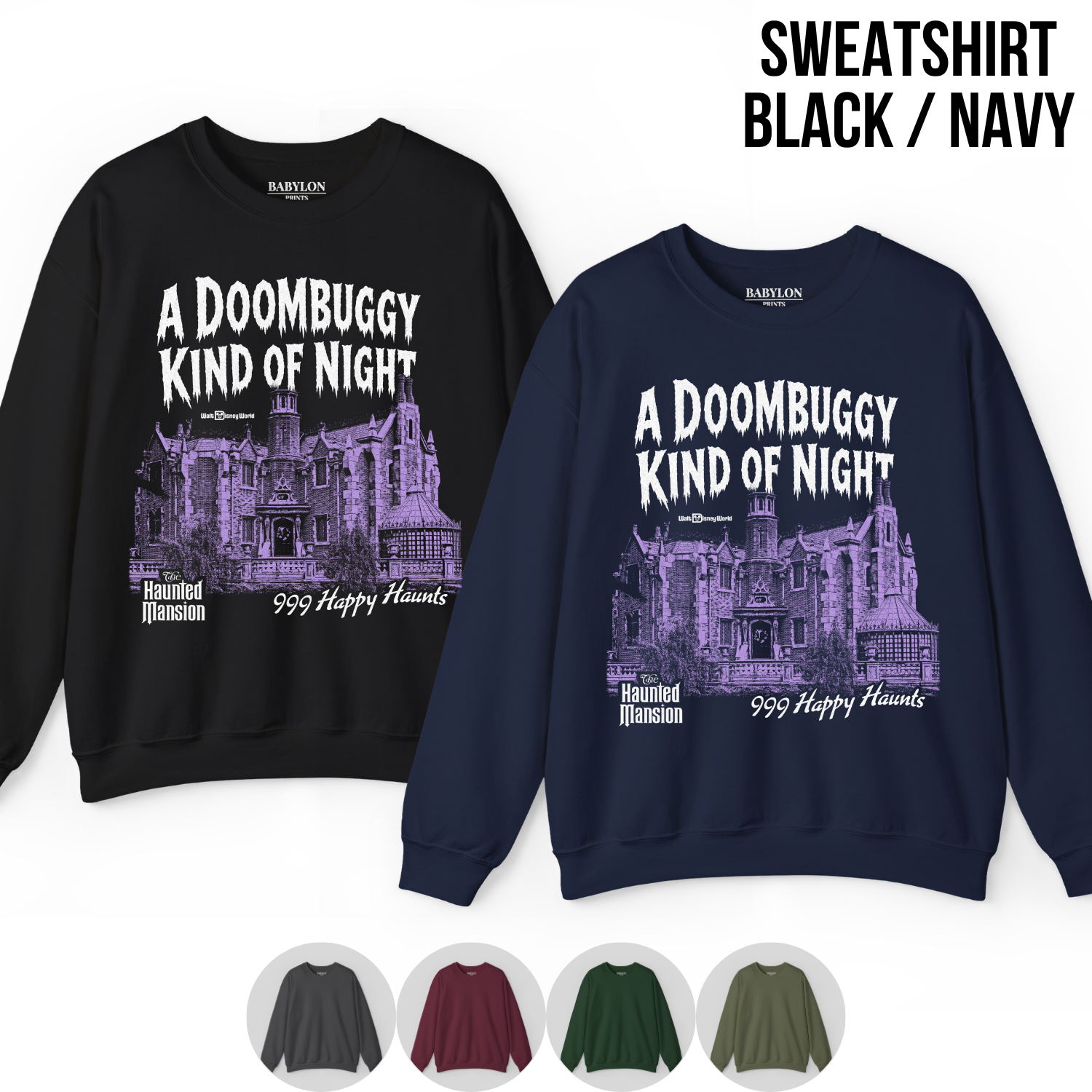 Haunted Mansion Shirt – A Doombuggy Kind of Night Haunted Mansion Tee, 999 Happy Haunts Graphic Shirt, Disney Haunted Mansion Fan Gift, Walt Disney World Halloween Shirt