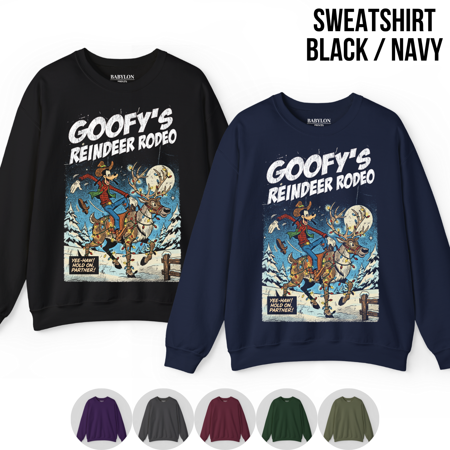 Goofy Reindeer Rodeo Shirt – Vintage Christmas Disney Graphic