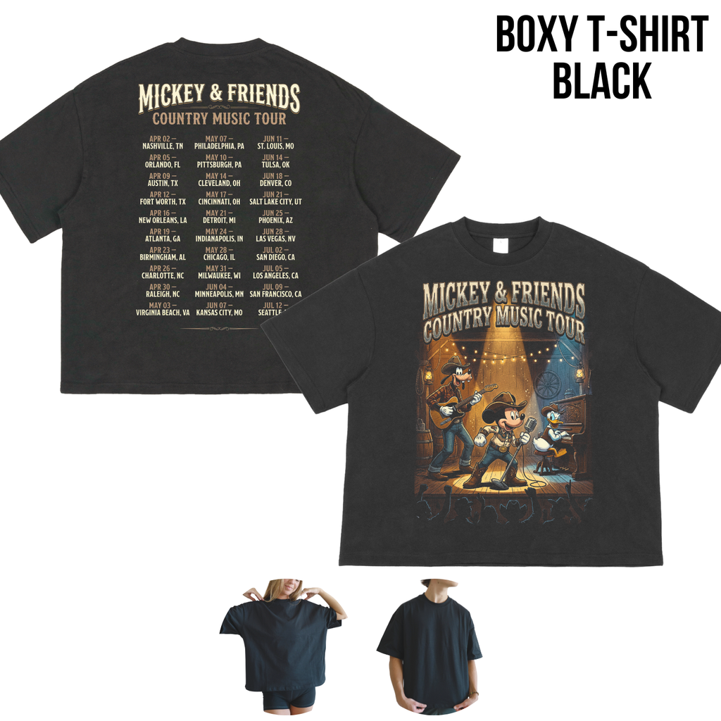 Mickey & Friends Country Music Tour Shirt – Mickey, Donald, Goofy Western Concert Tee